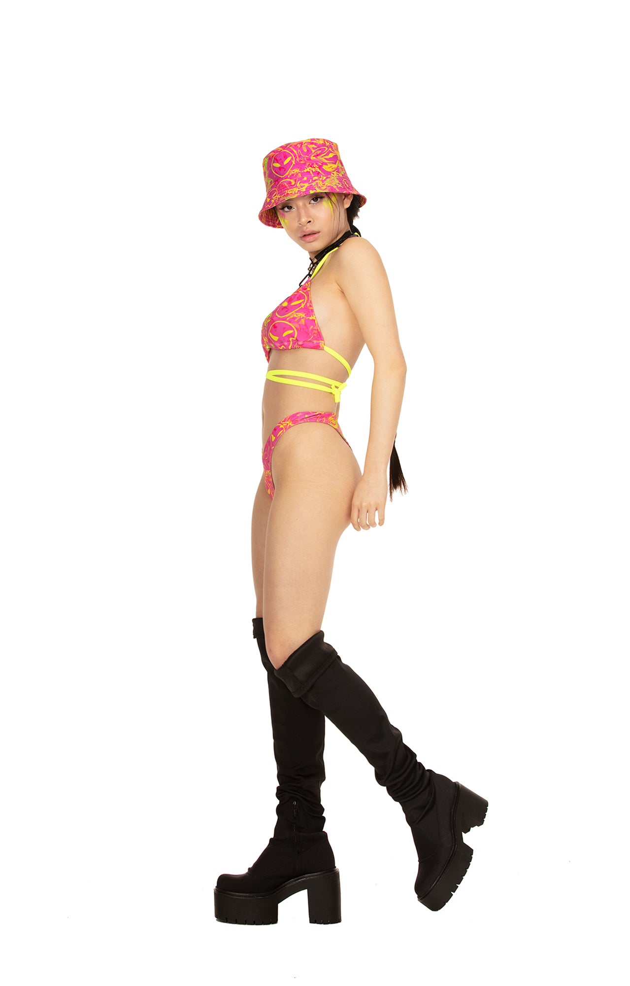 Pink Alien Bikini Top