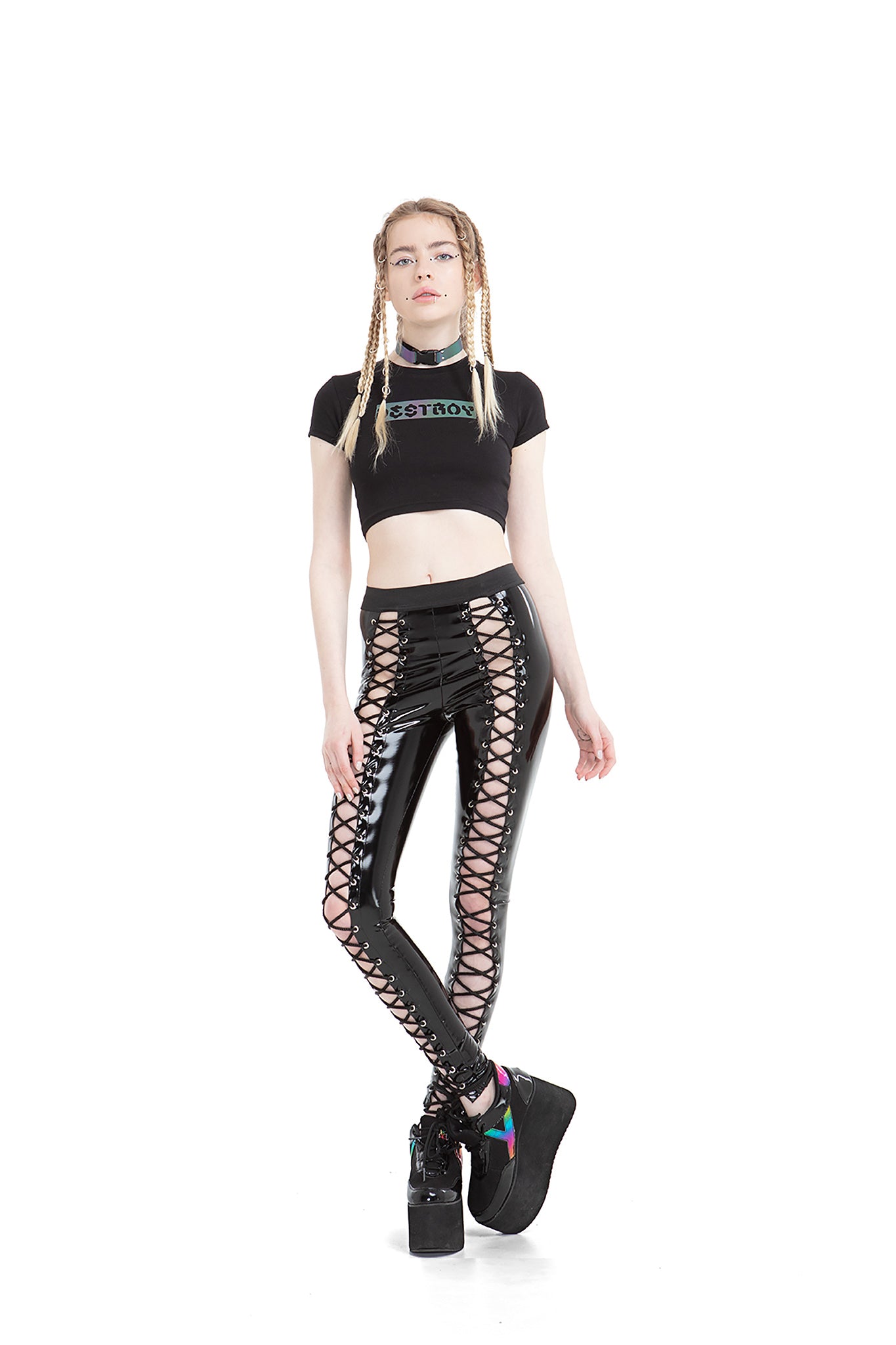 Reflective Rainbow Destroy Slim Top