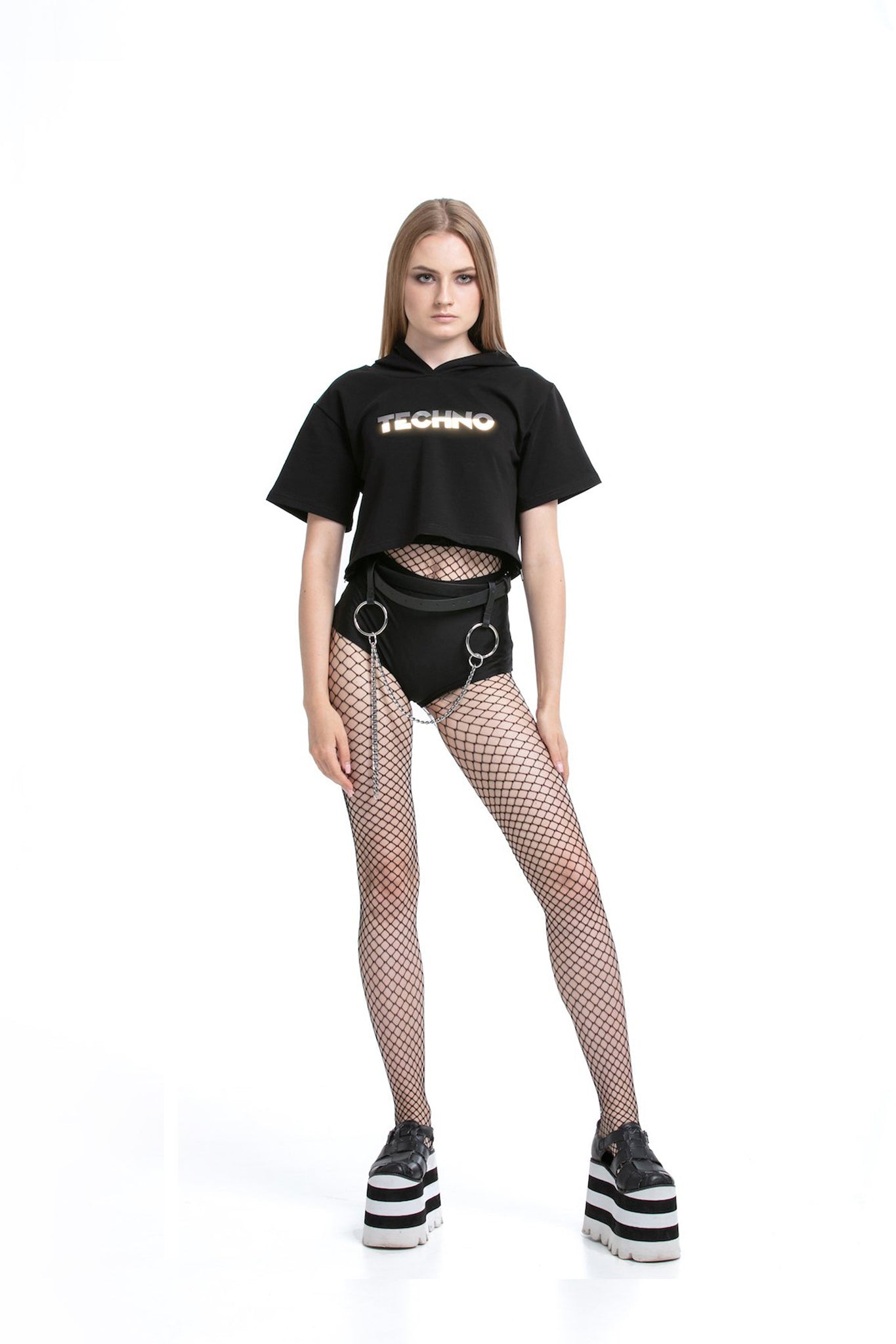 Reflective Techno - Cropped Tops with side zips