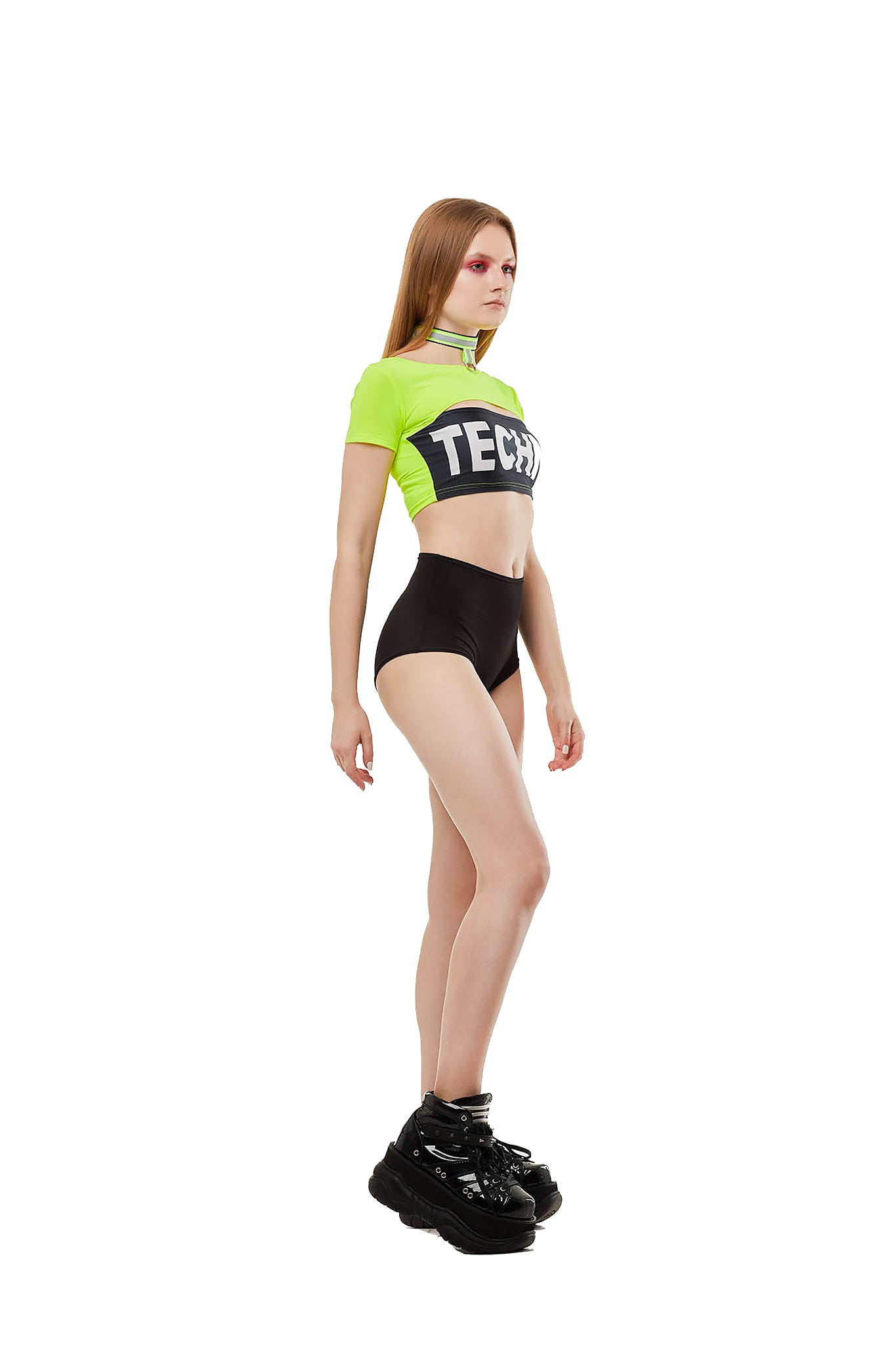 Capital Techno - Neon Yellow - Slit Top