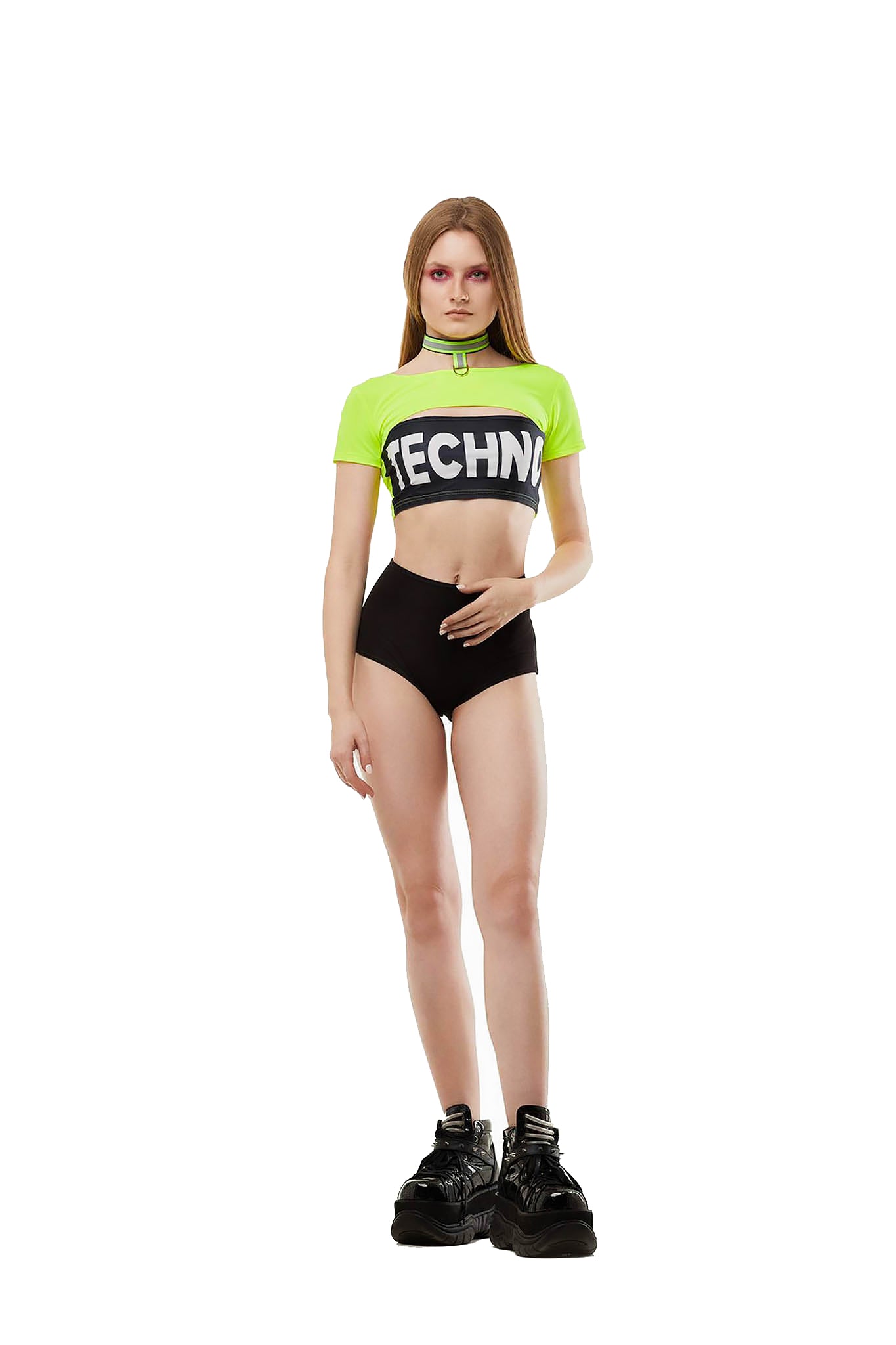 Capital Techno - Neon Yellow - Slit Top