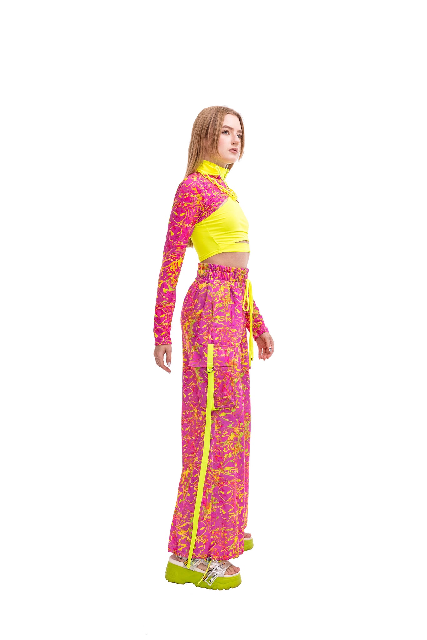 Pink Alien Flare Pants