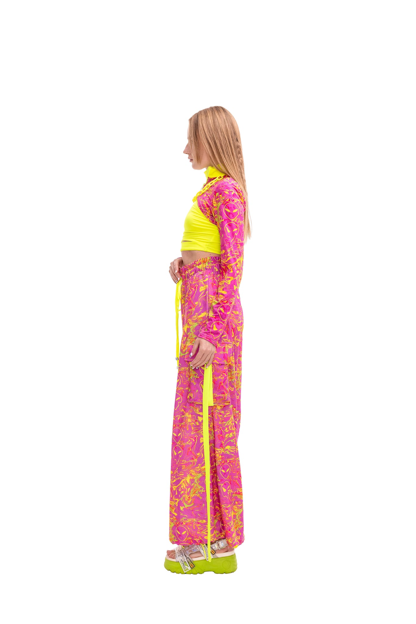 Pink Alien Flare Pants