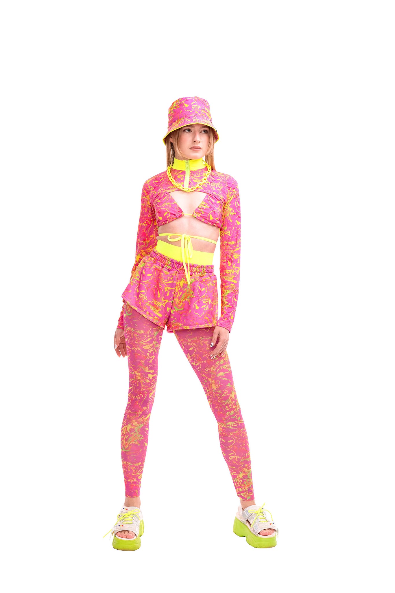 Pink Alien Bucket hat