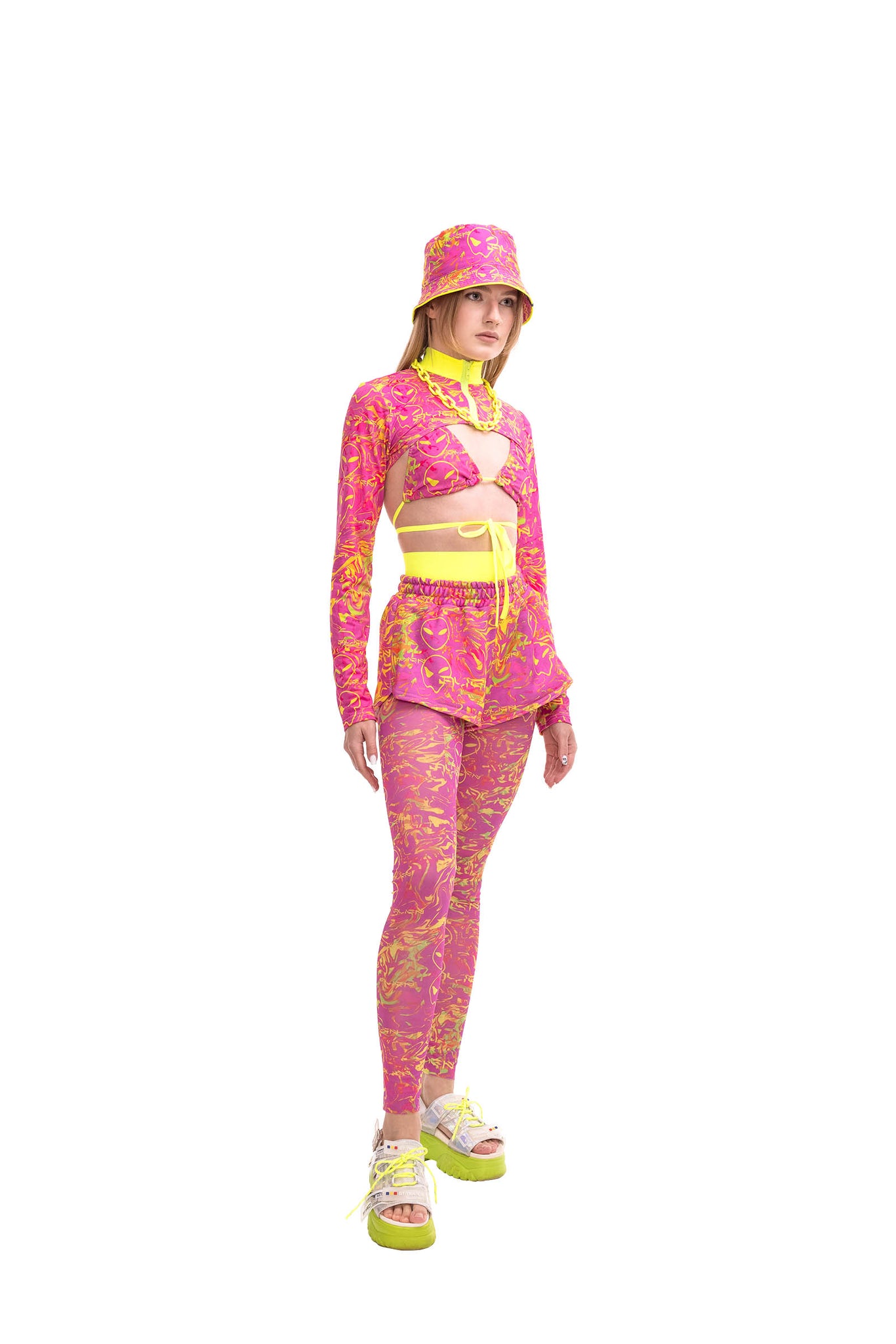 Pink Alien Bucket hat
