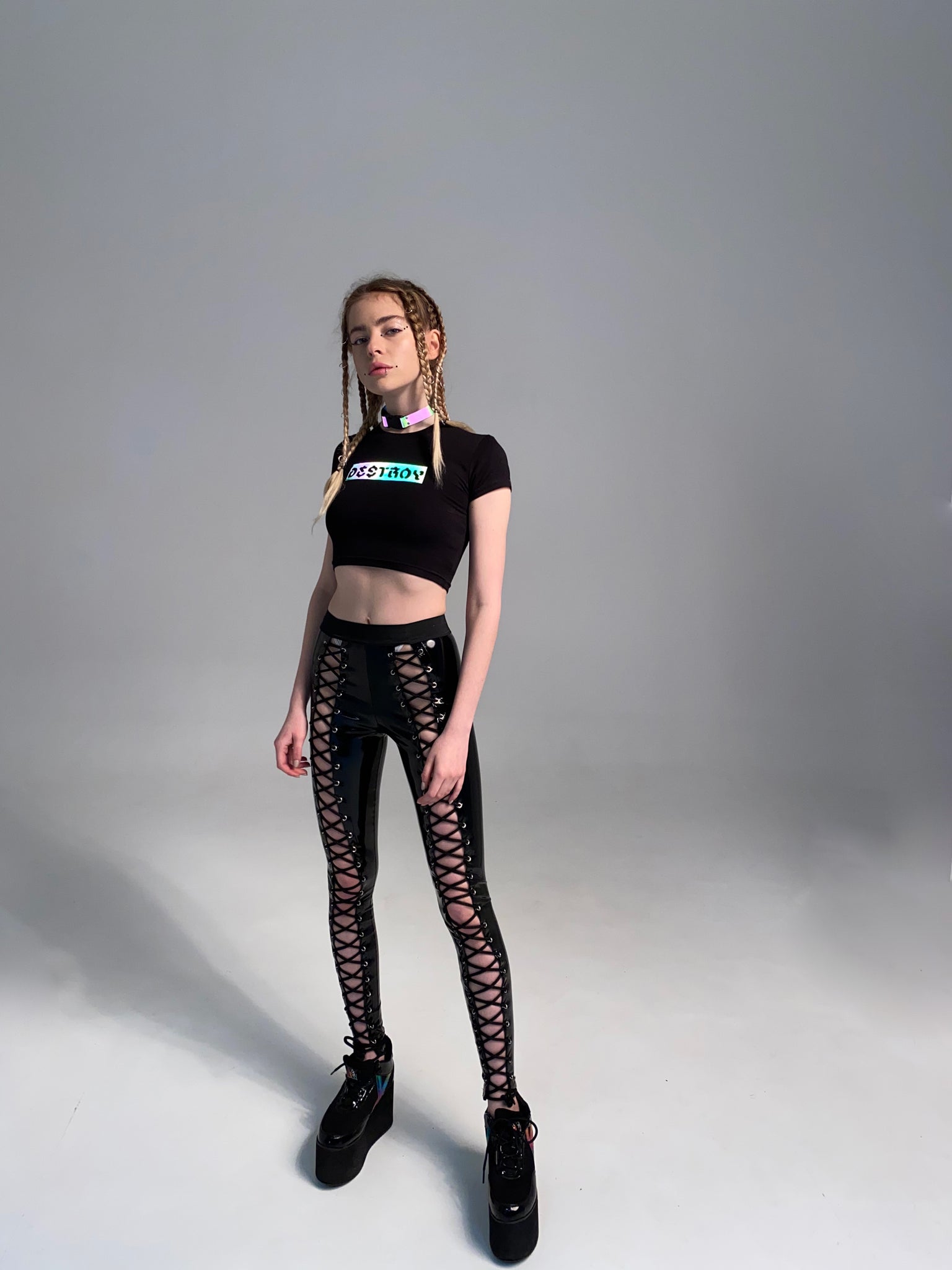 Reflective Rainbow Destroy Slim Top