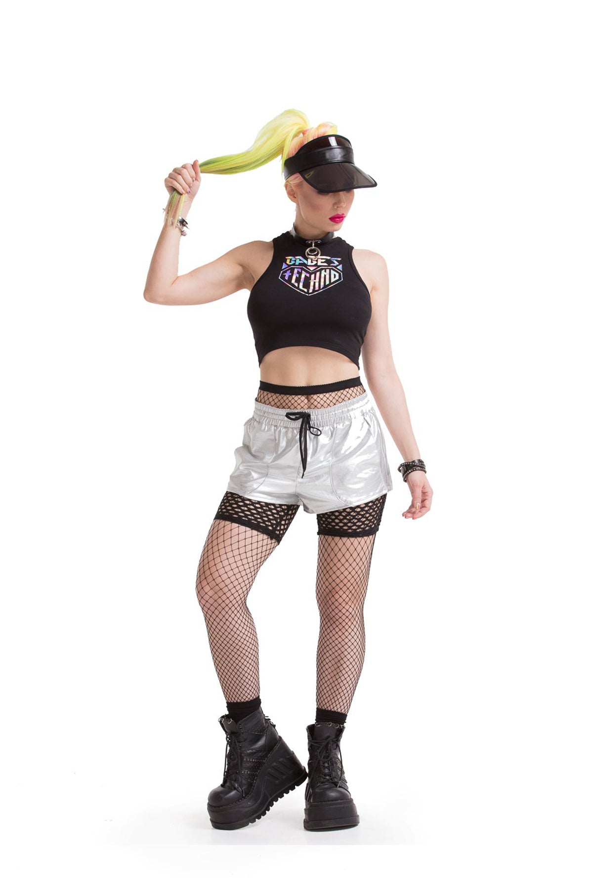 Babes Love Techno cropped top