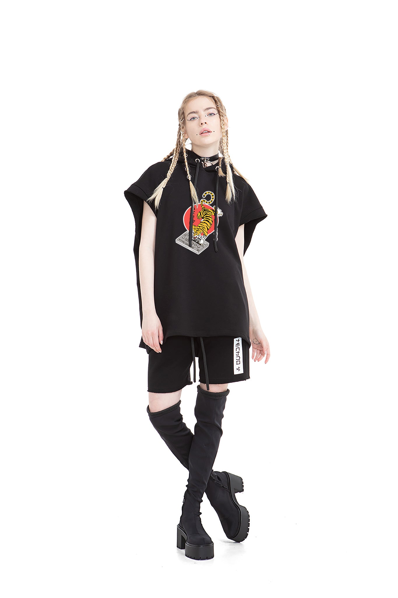 Acid Tiger Unisex Hooded Vest