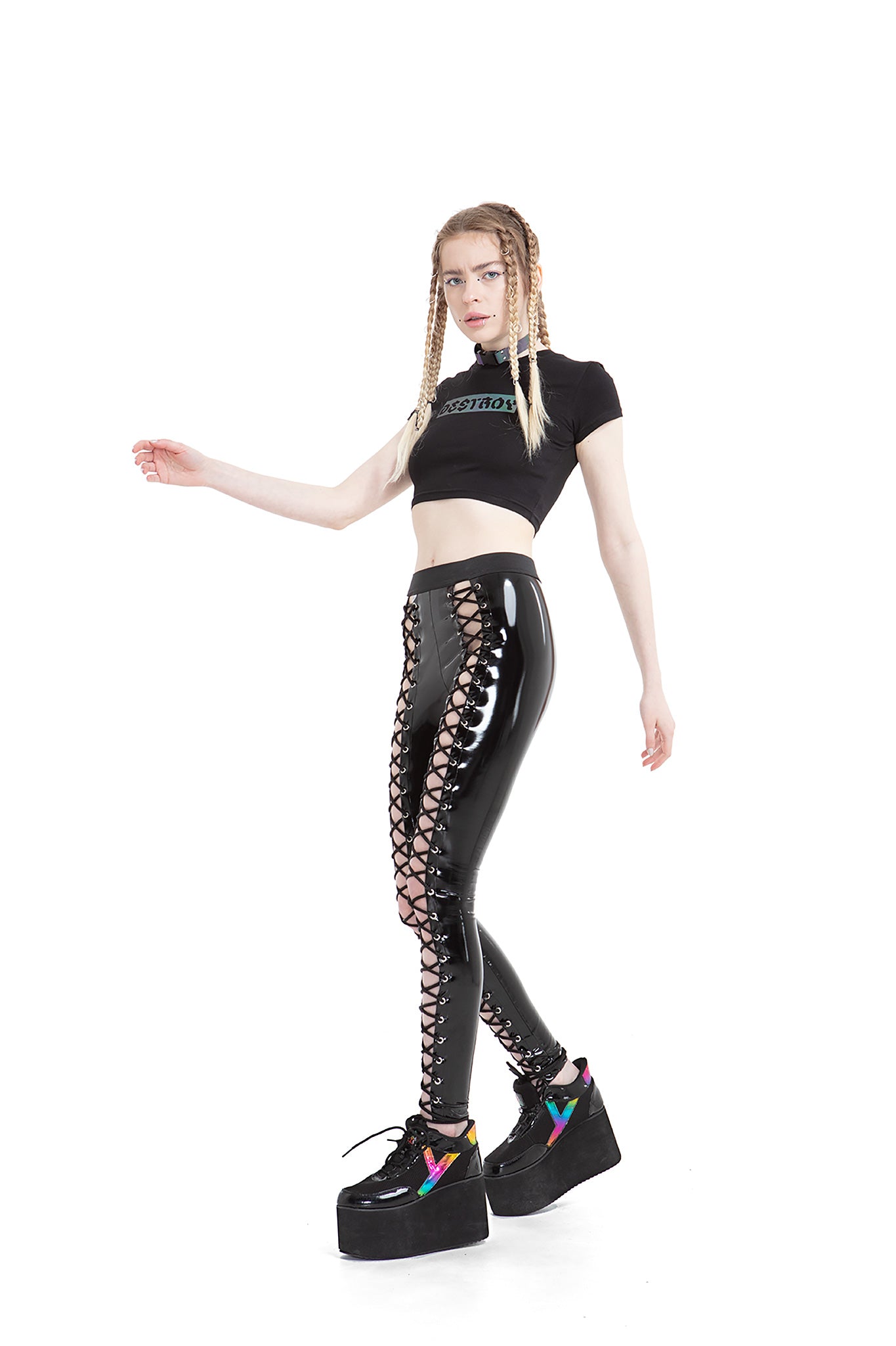 Reflective Rainbow Destroy Slim Top