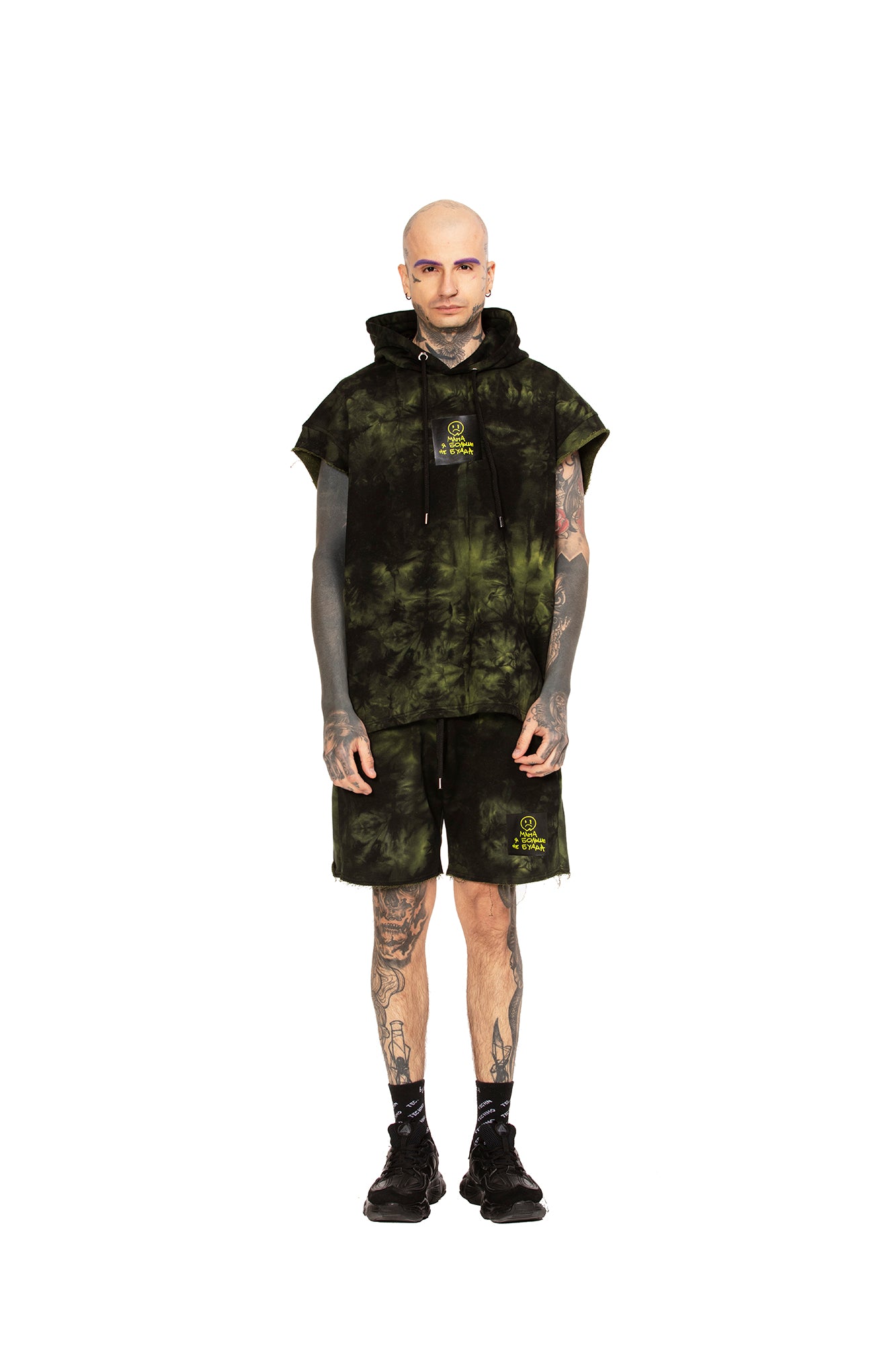 Tie Dye Green Unisex hooded vest