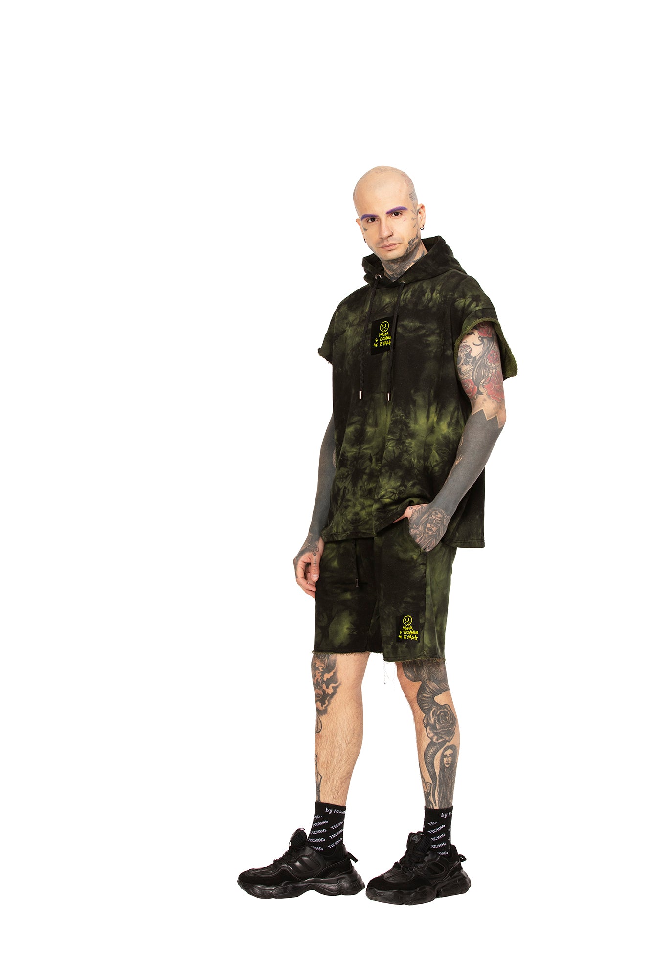 Tie Dye Green Unisex hooded vest
