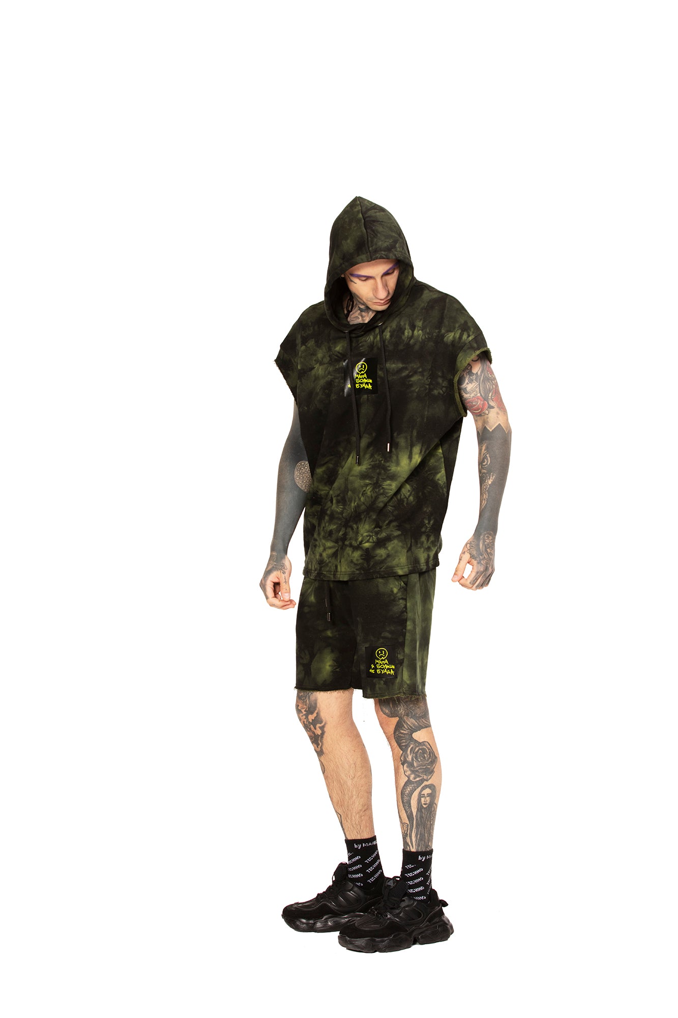 Tie Dye Green Unisex hooded vest