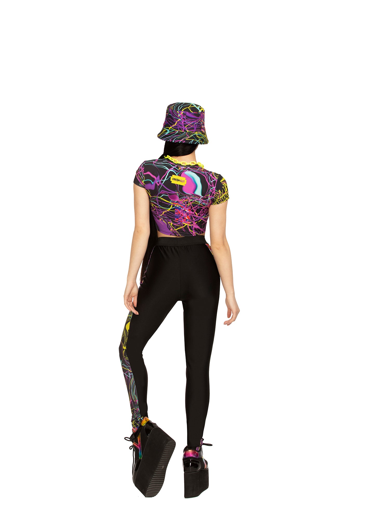 Acid Trip-Leggings mit bedruckten Seitenstreifen