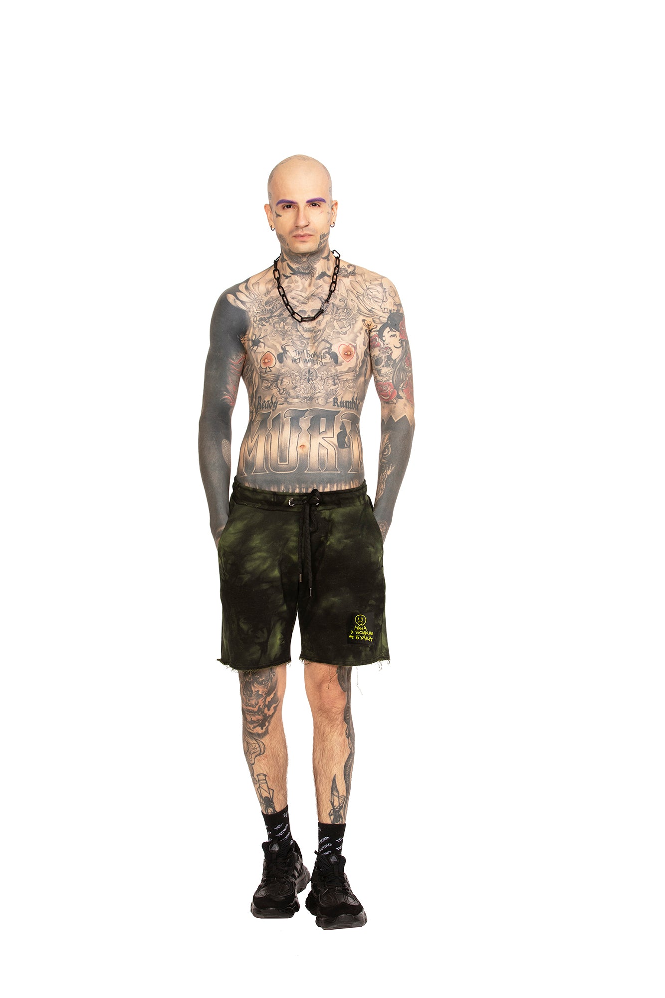 Tie Dye Green Relaxed Unisex shorts