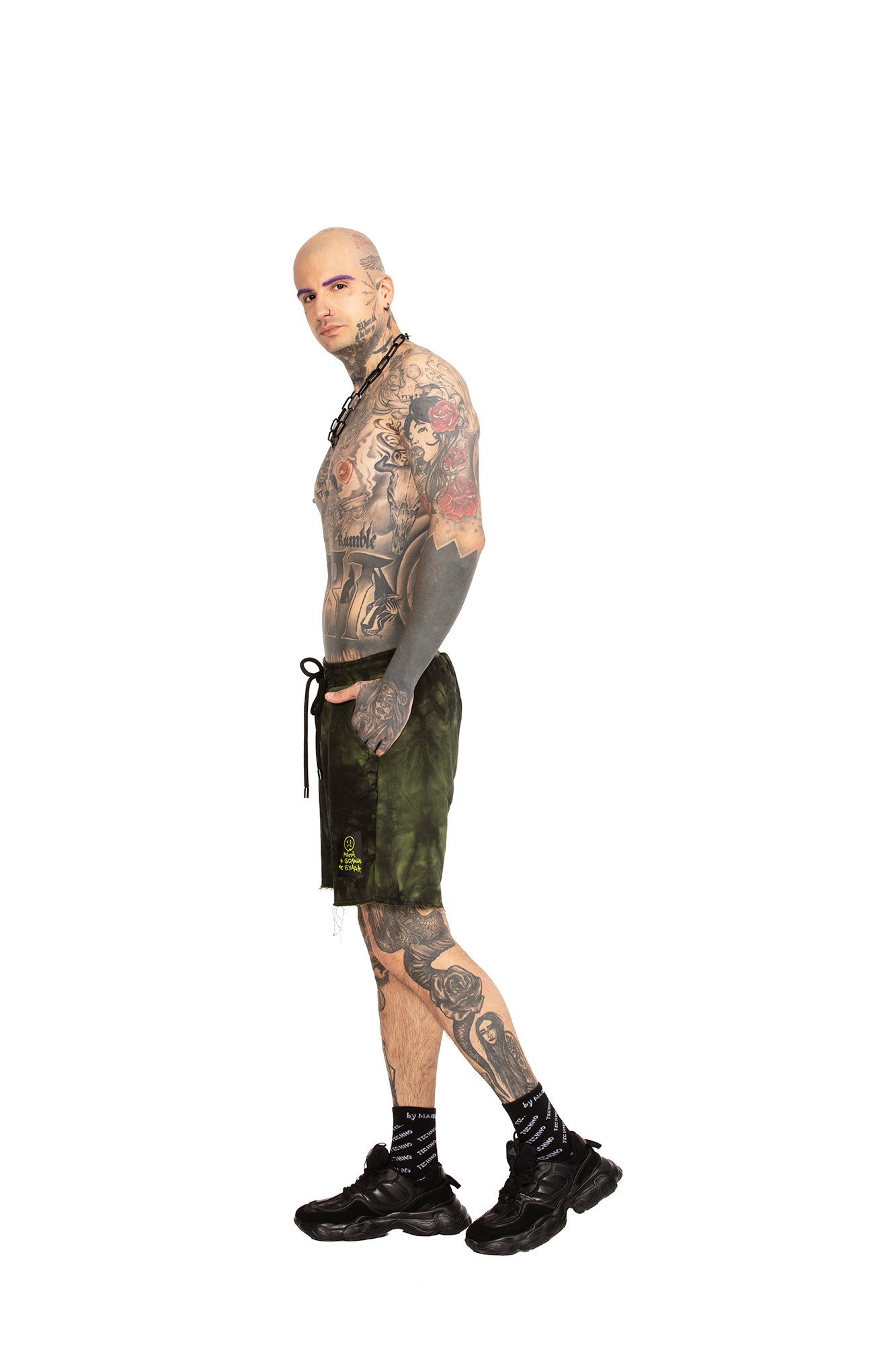 Tie Dye Green Relaxed Unisex shorts