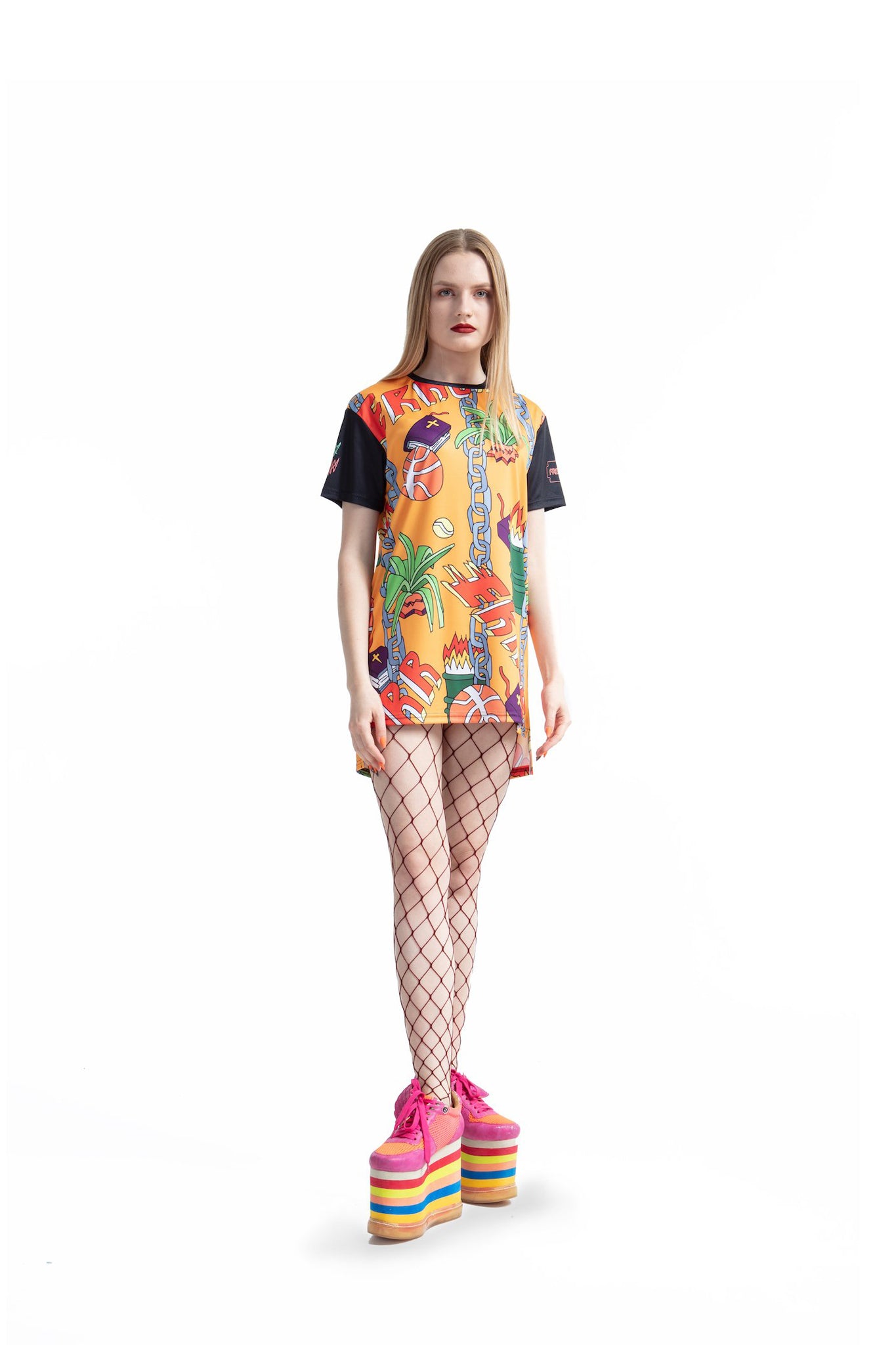 Chained - regular fit T-shirt with side cuts