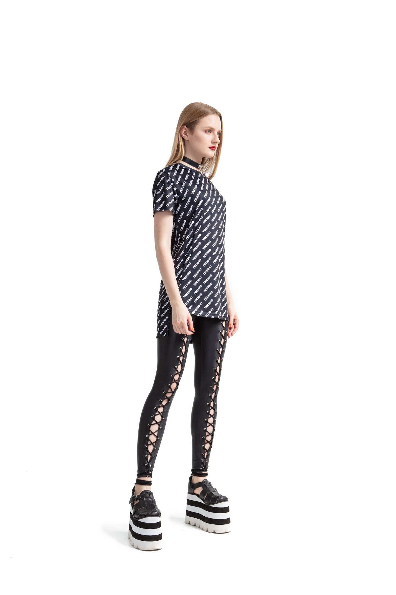 Techno - regular fit T-shirt with side cuts