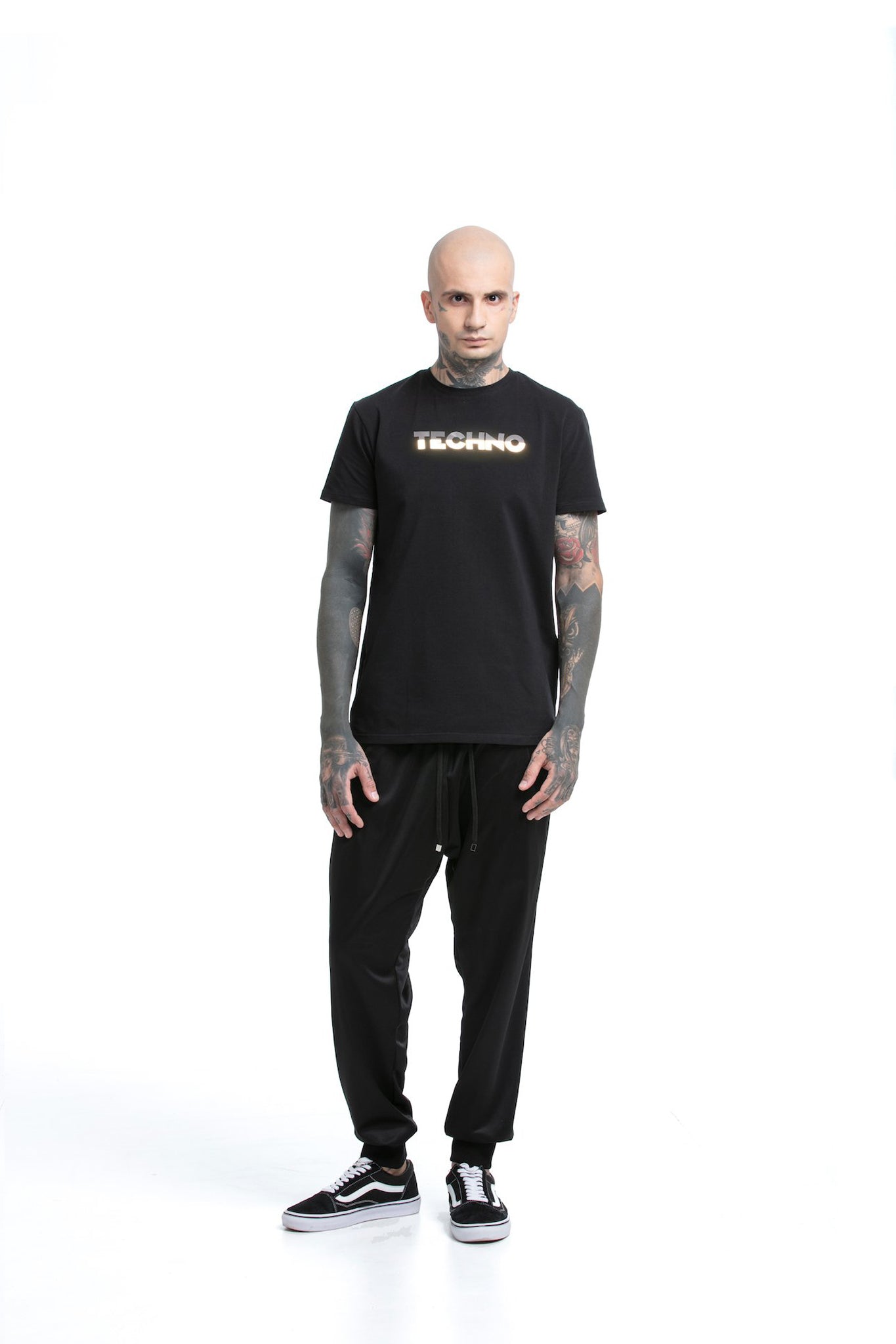 Reflective Techno - regular fit T-shirt with side cuts