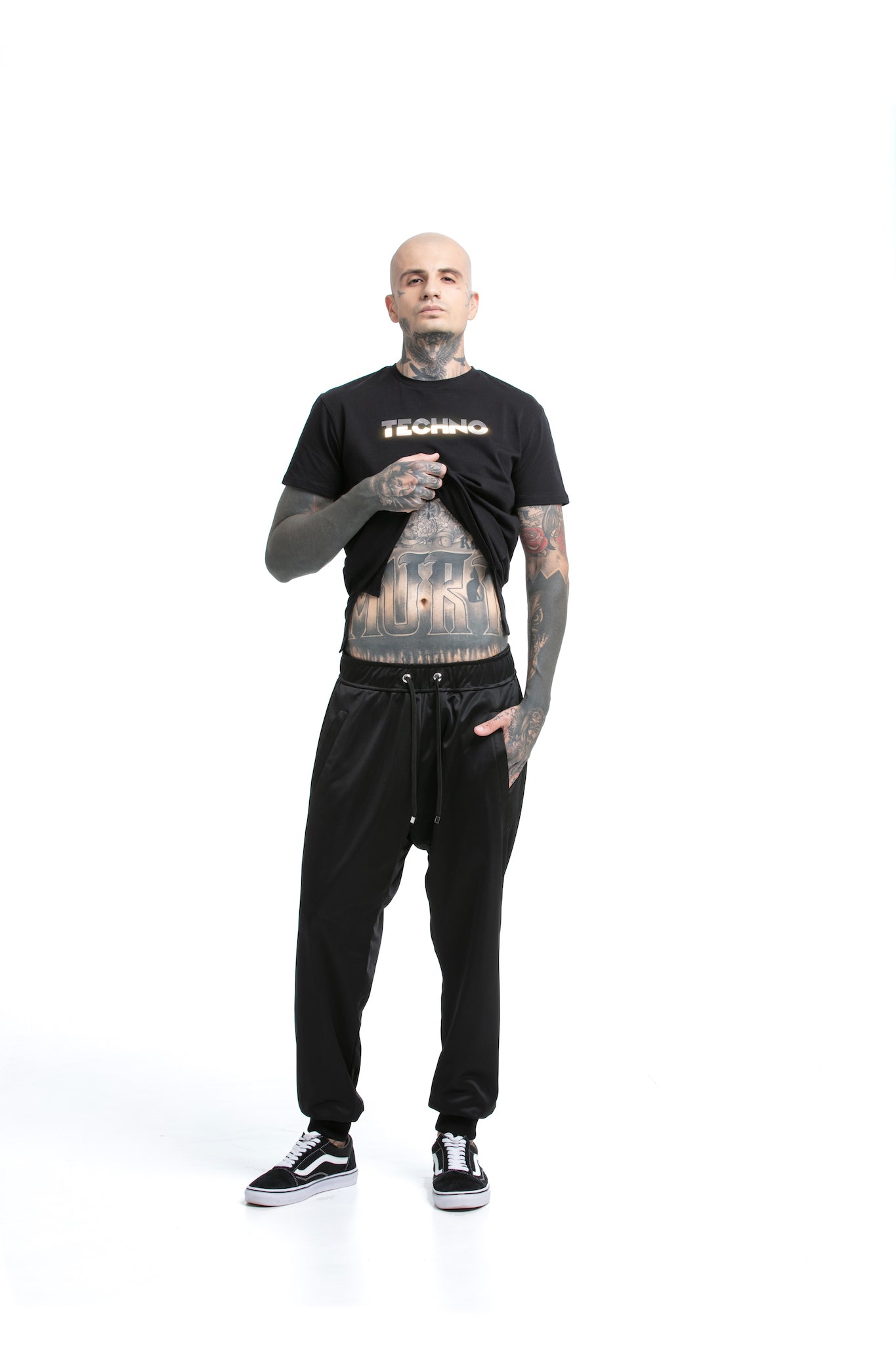 Reflective Techno - regular fit T-shirt with side cuts