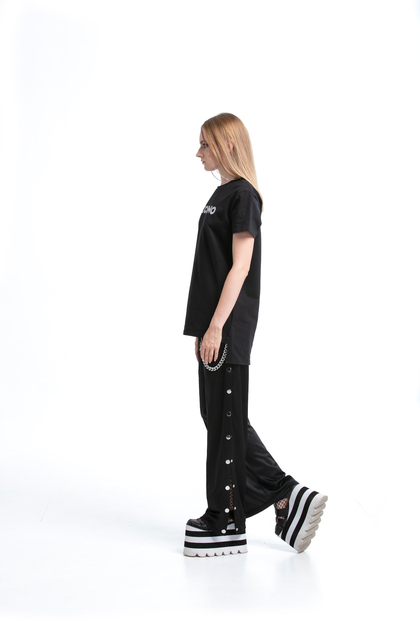 Reflective Techno - regular fit T-shirt with side cuts