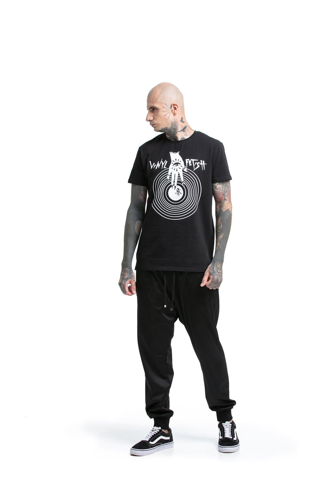 Vinyl Fetish - regular fit T-shirt with side cuts