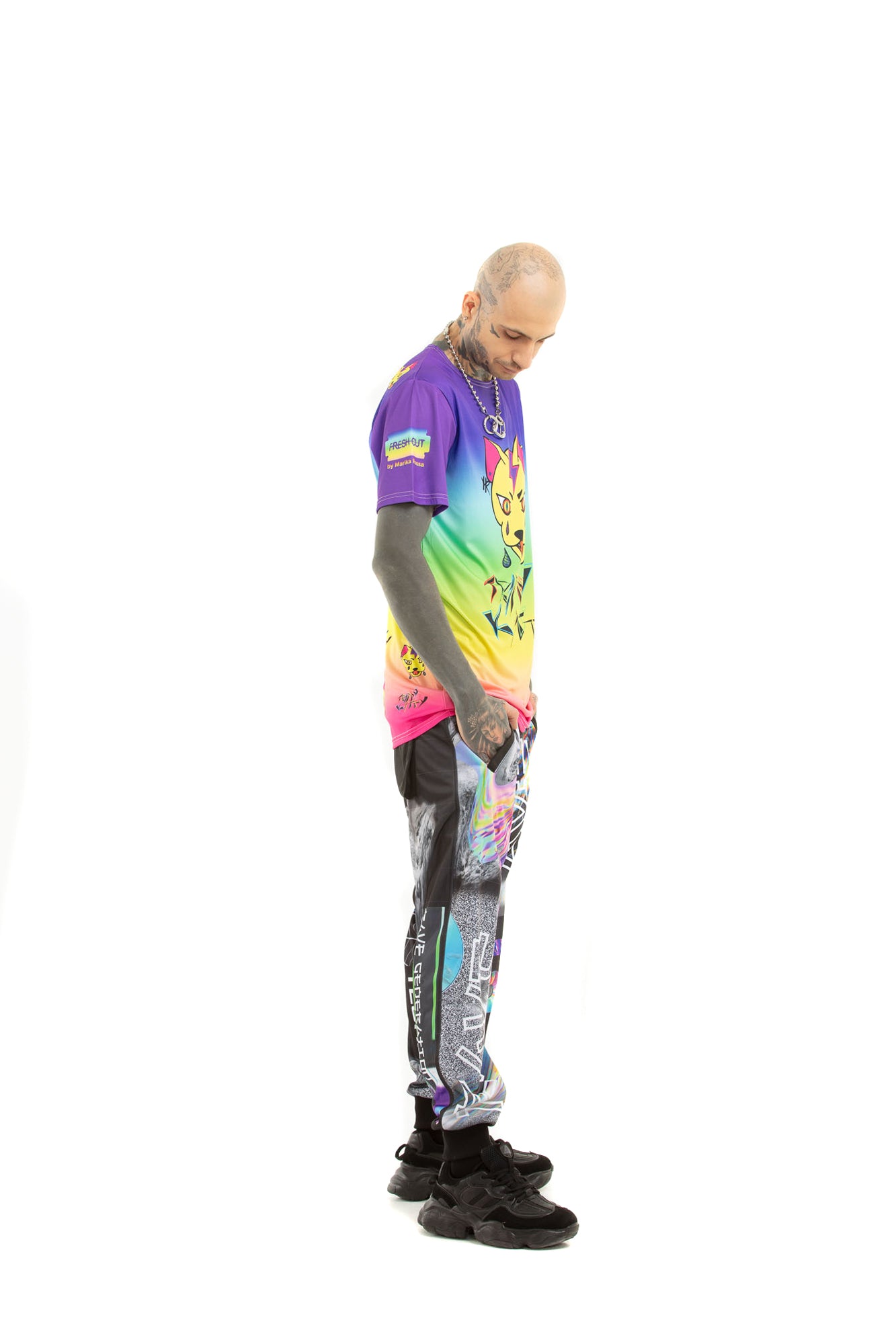 Trippy Kitty - oversized T-shirt