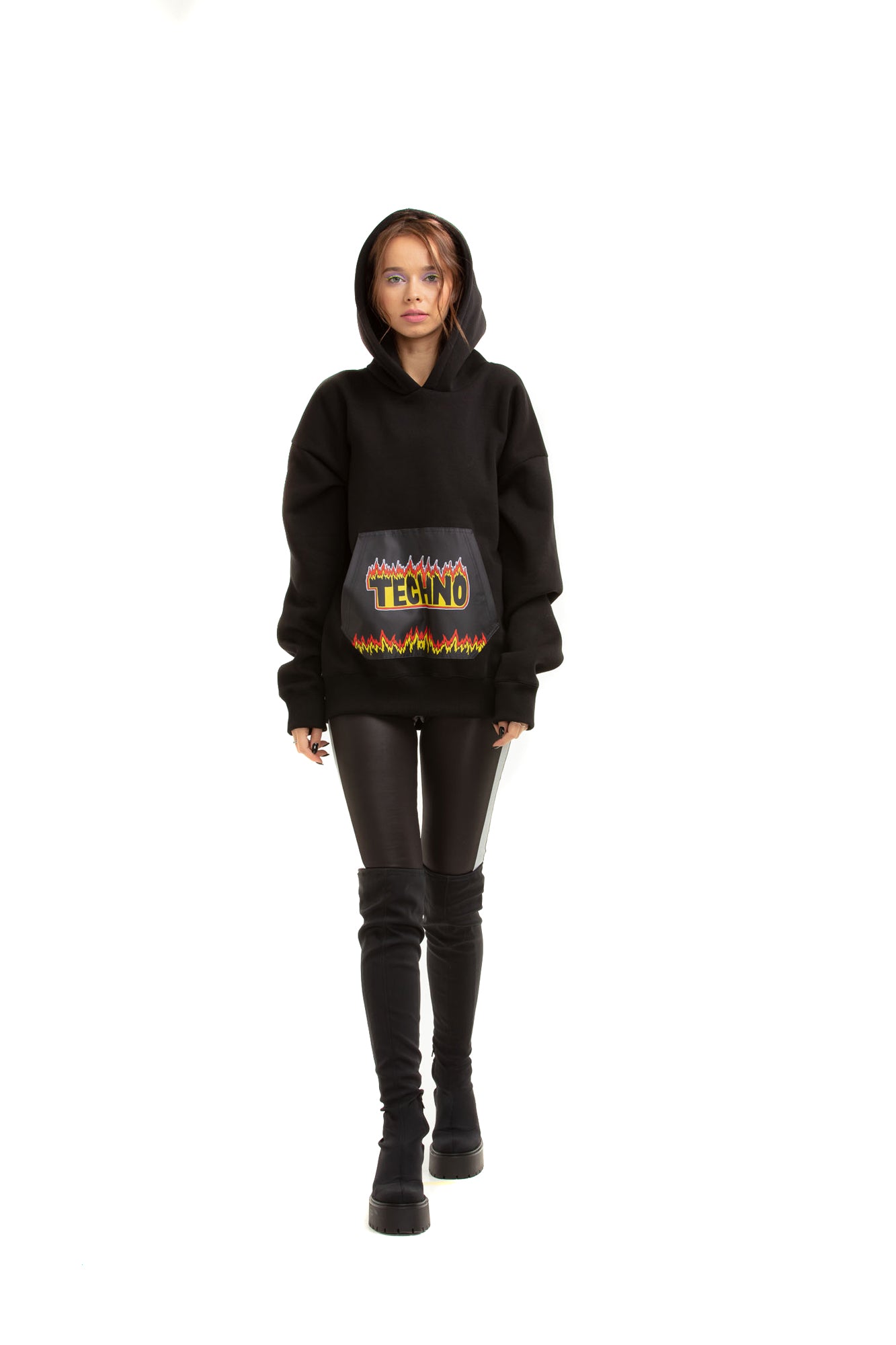 Fire Techno Unisex Regular fit Hoodie