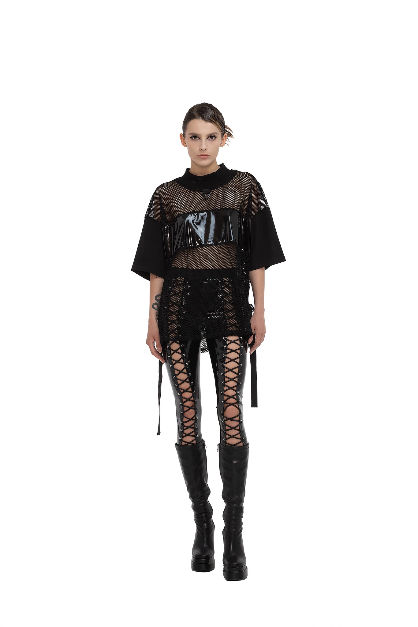 Unisex Mesh T-Shirt with PVC details