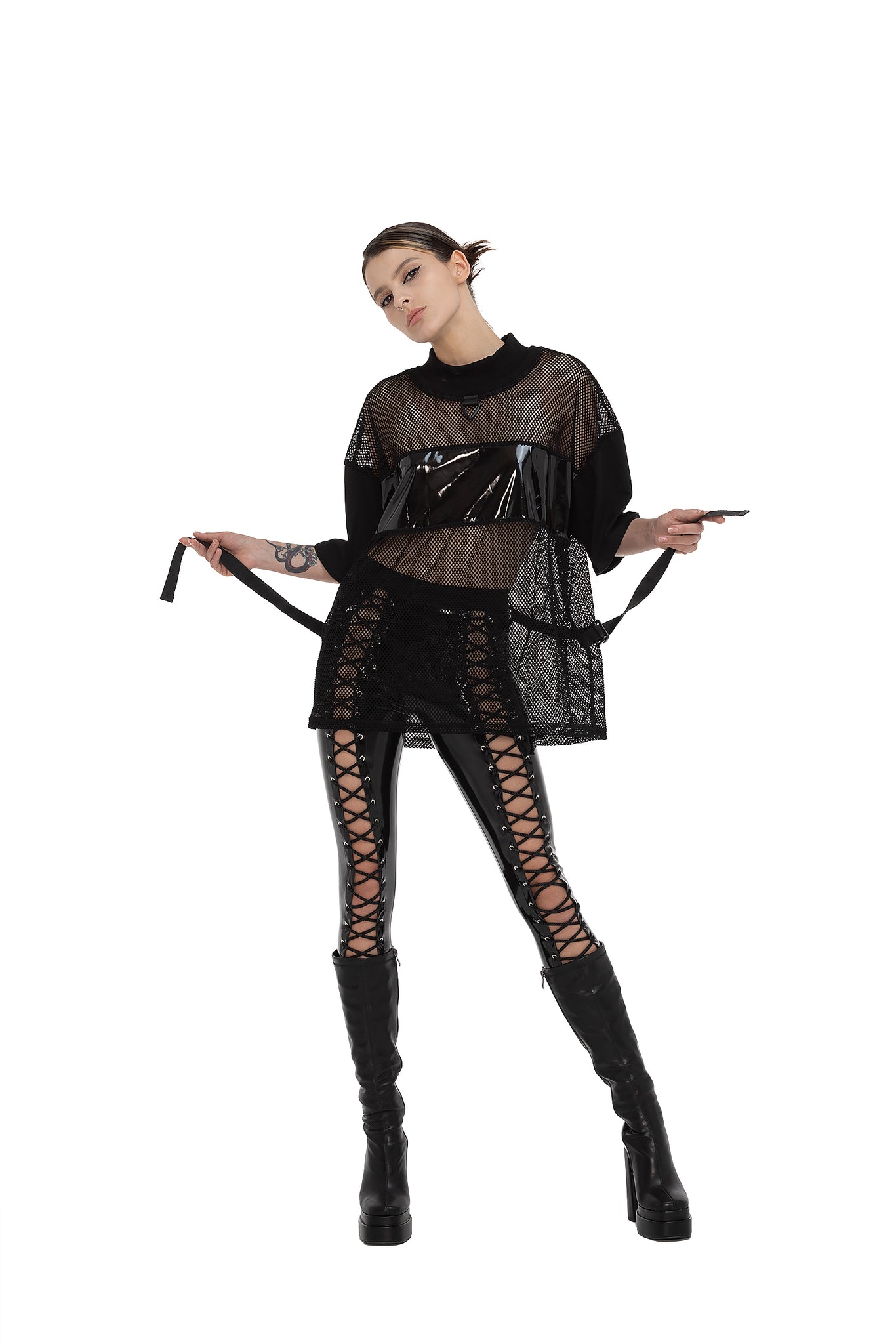 Unisex Mesh T-Shirt with PVC details