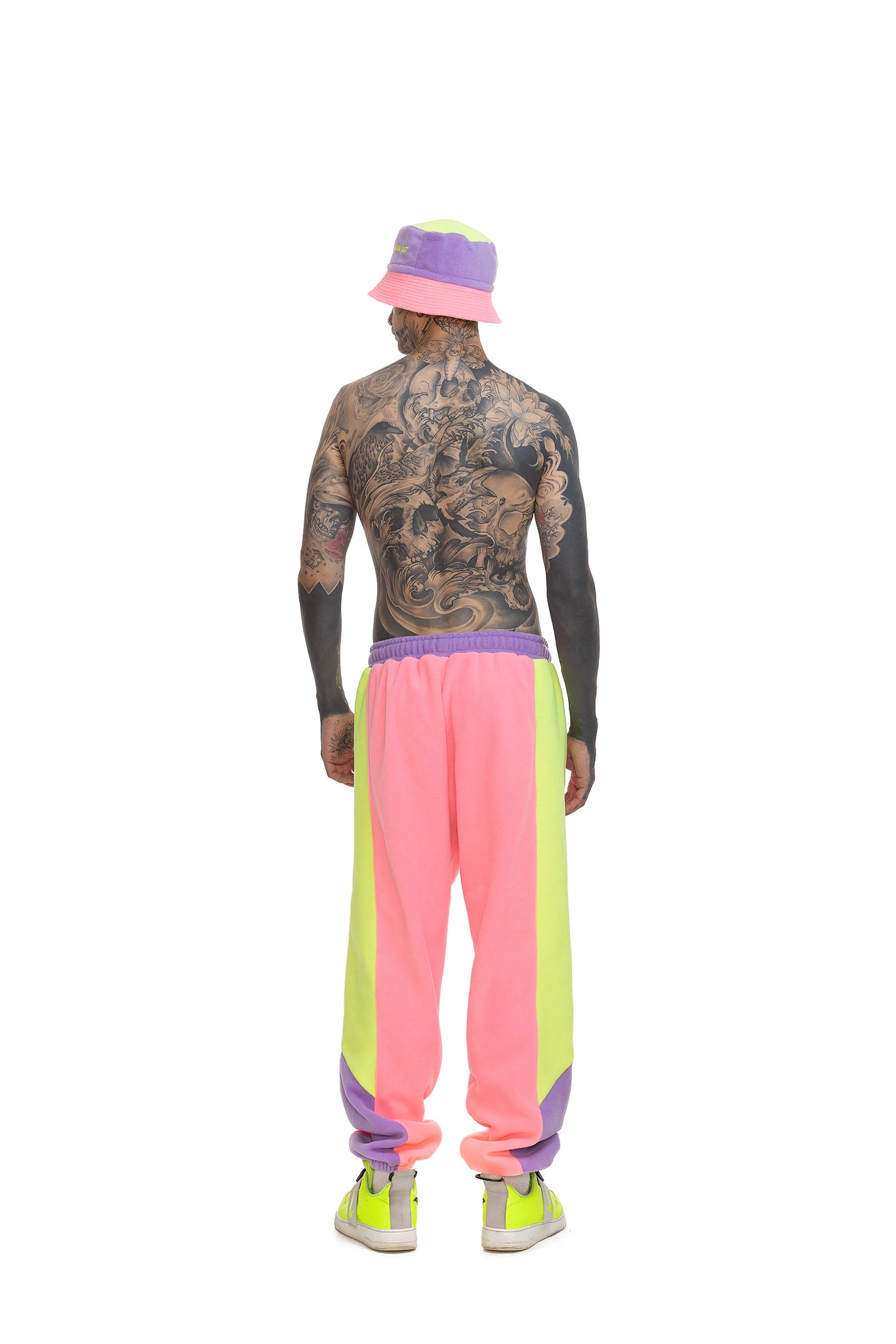 Fleece Color block Bucket hat