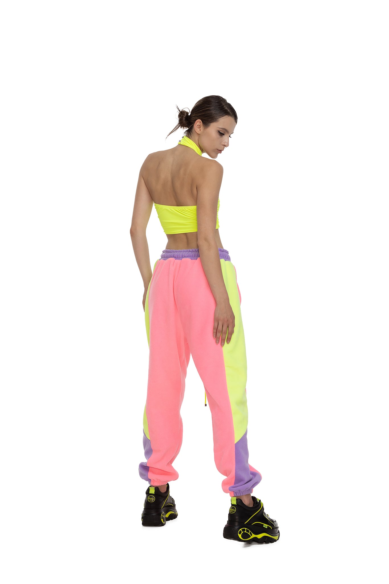 Fleece Color block trousers unisex