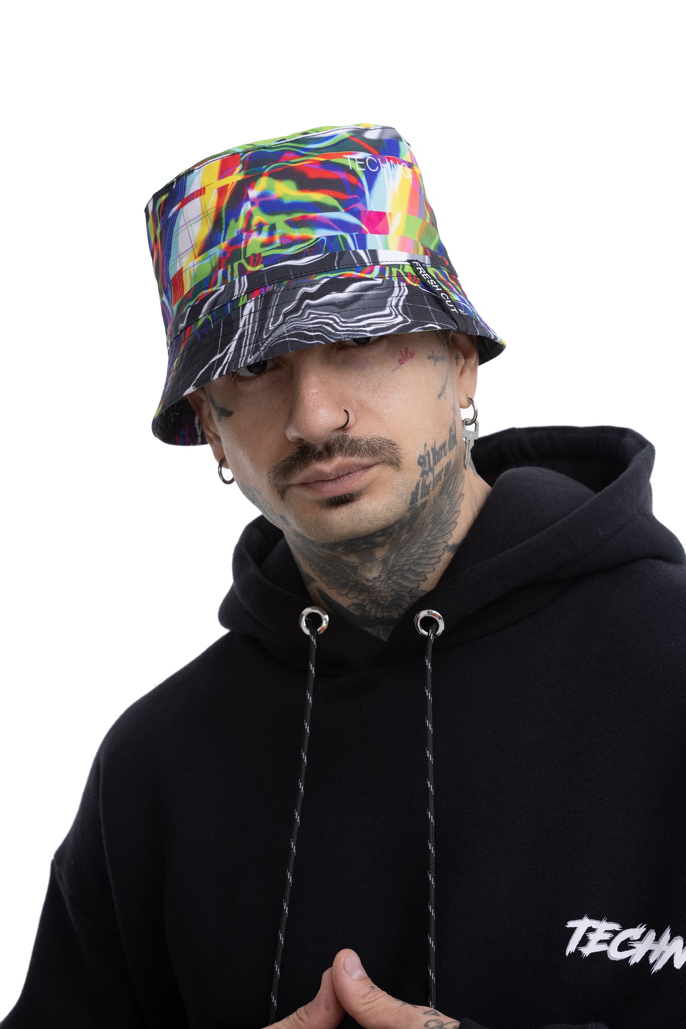 Distorted Techno Bucket hat