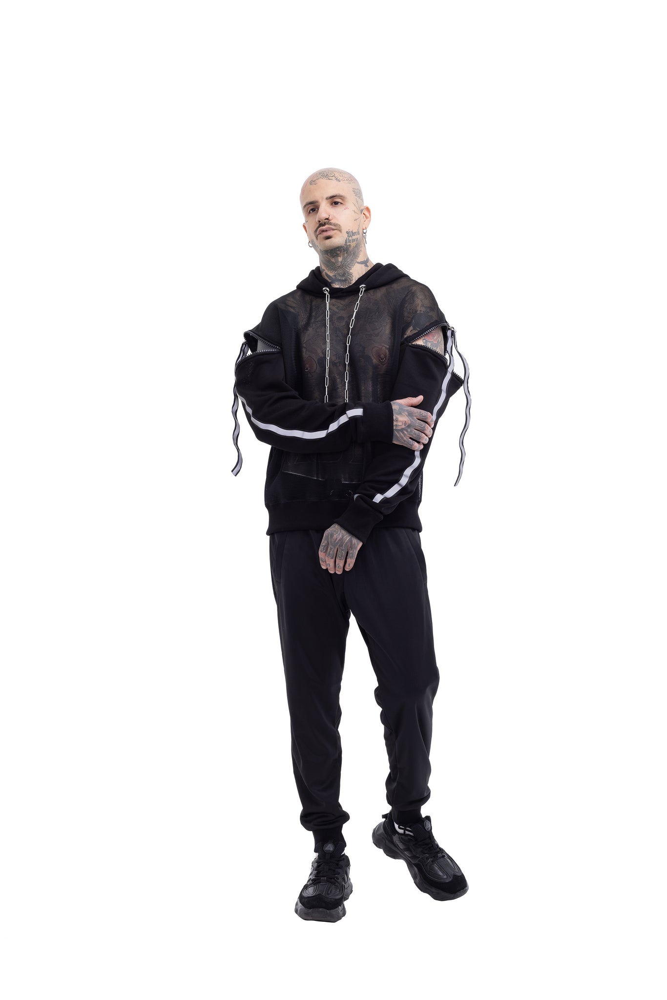 Mesh Unisex Hoodie with reflective details