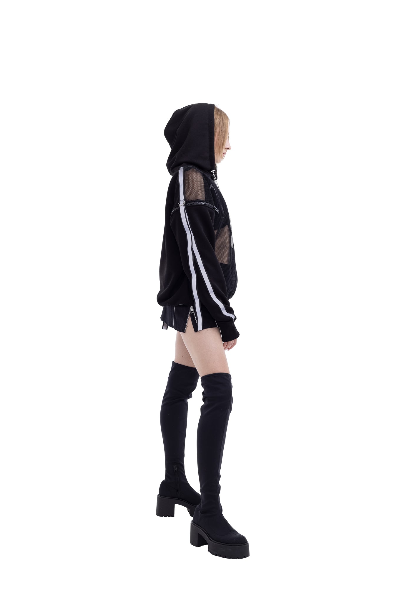 Mesh Unisex Hoodie with reflective details