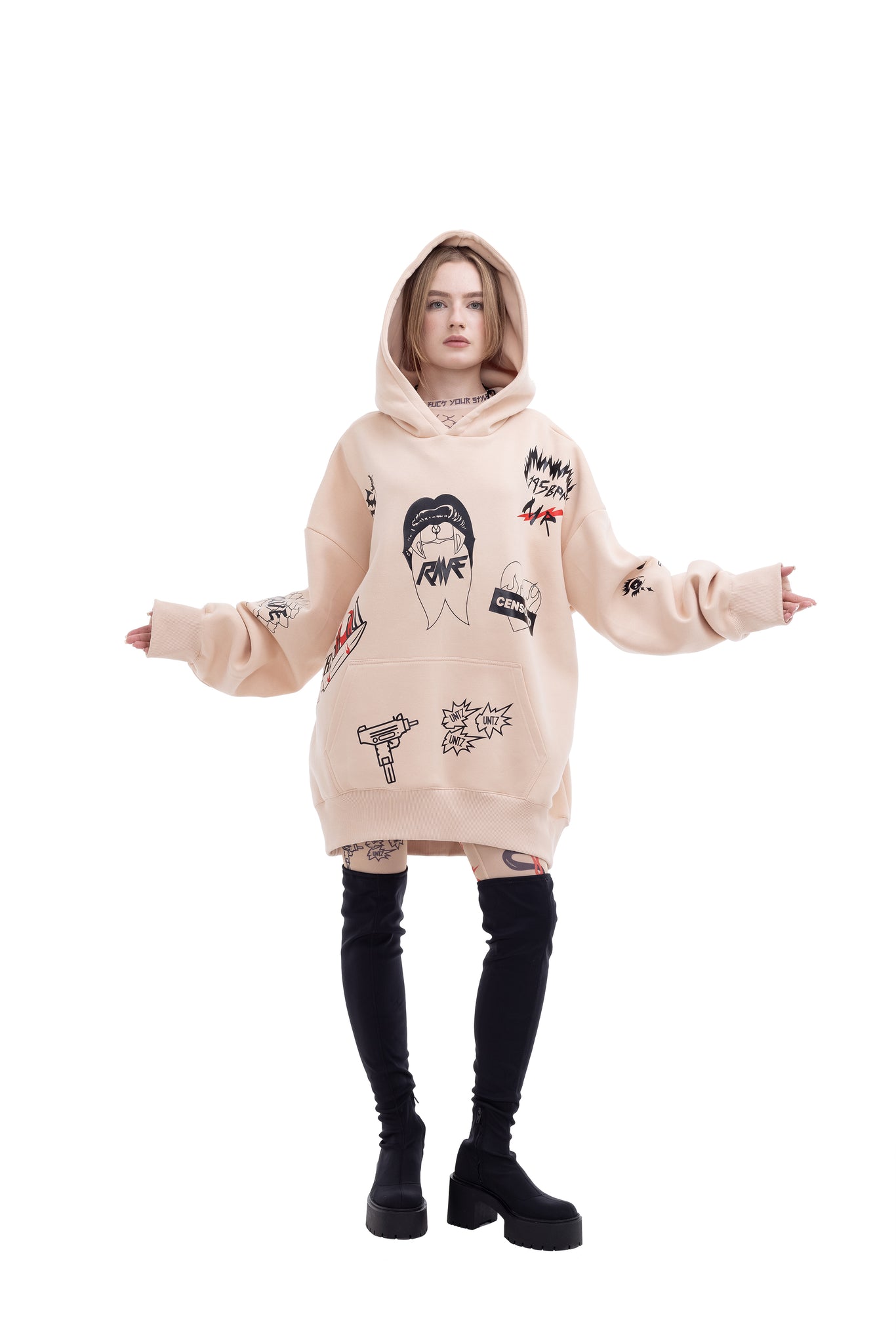 Inked Super Oversized Hoodie