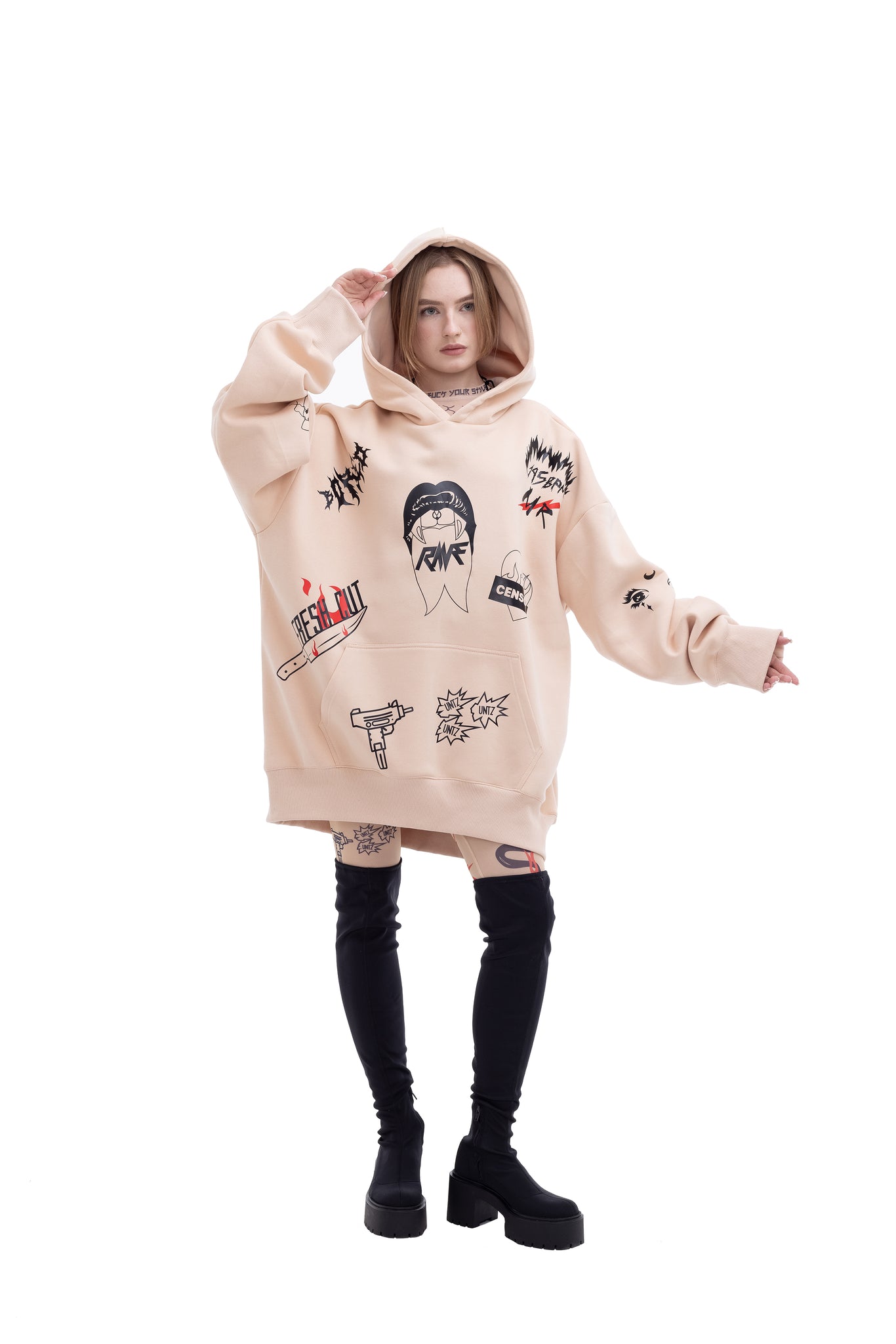 Inked Super Oversized Hoodie