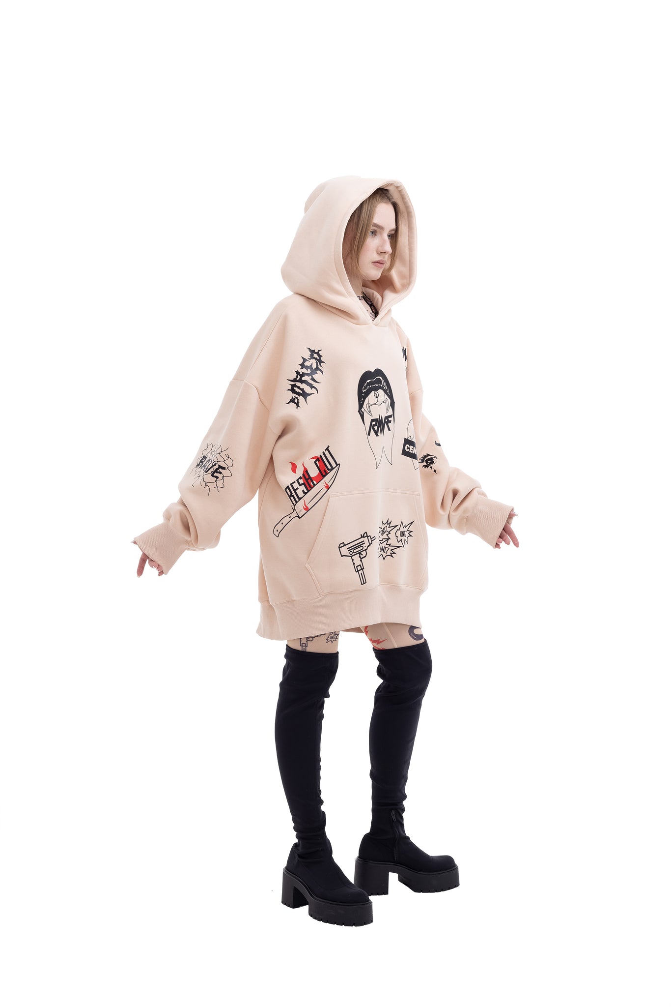 Inked Super Oversized Hoodie