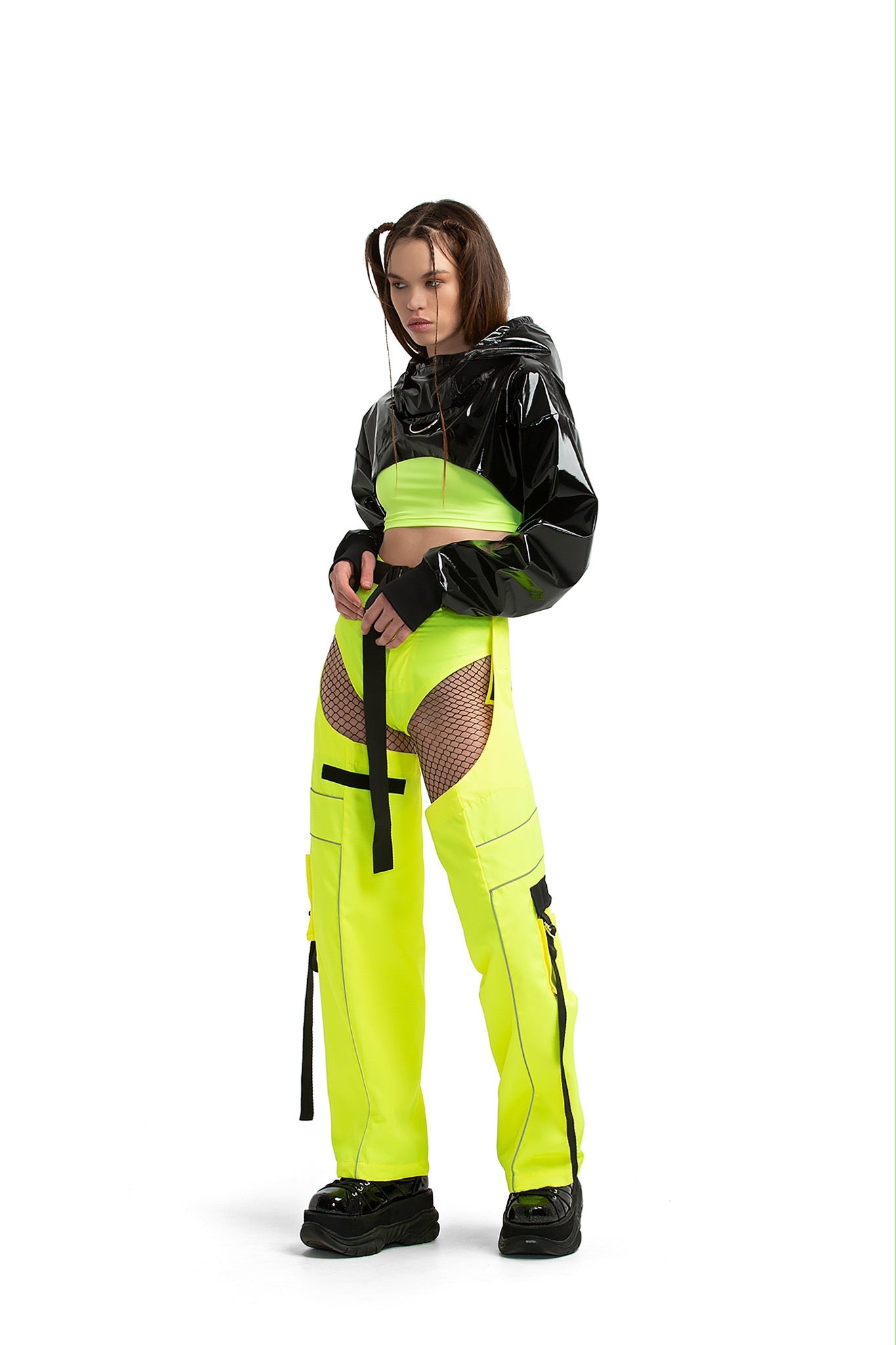 PVC cropped hoodie