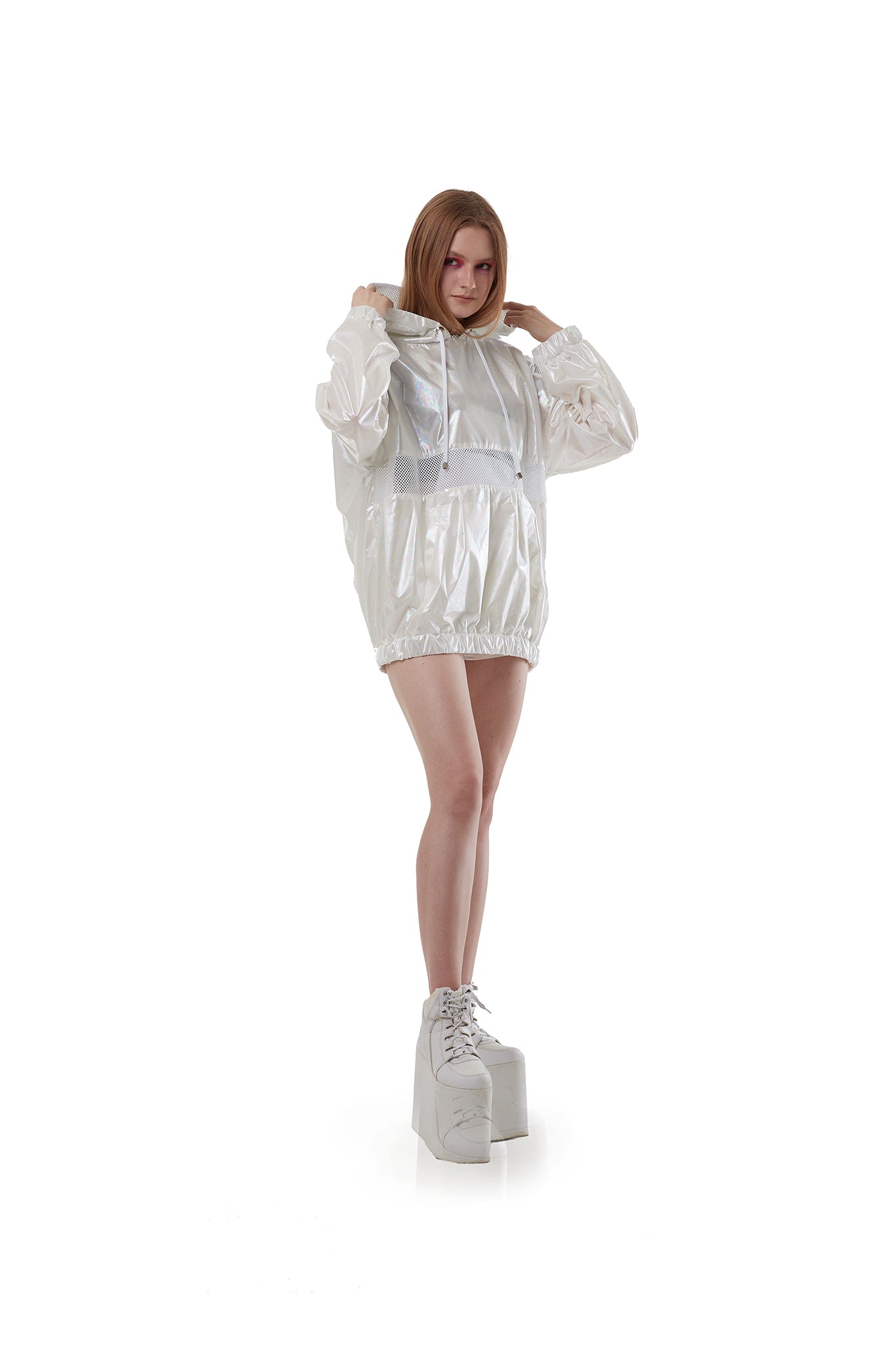 Light Anorak (White holographic melt)