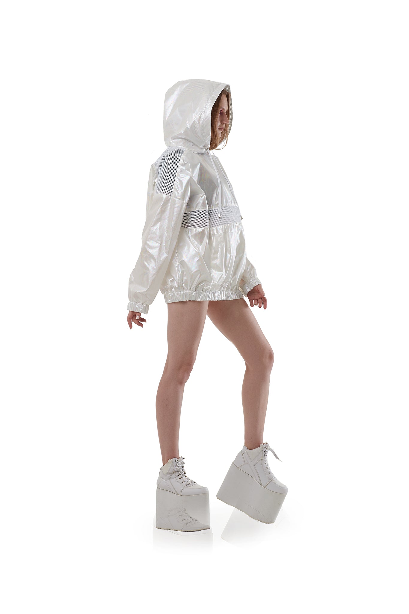 Light Anorak (White holographic melt)