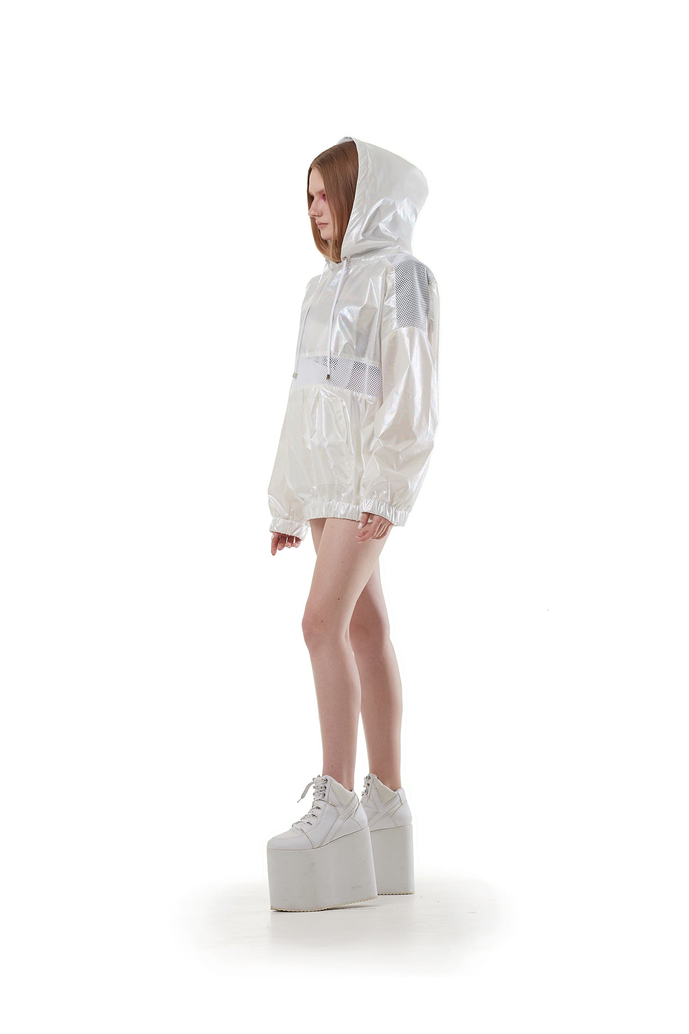 Light Anorak (White holographic melt)