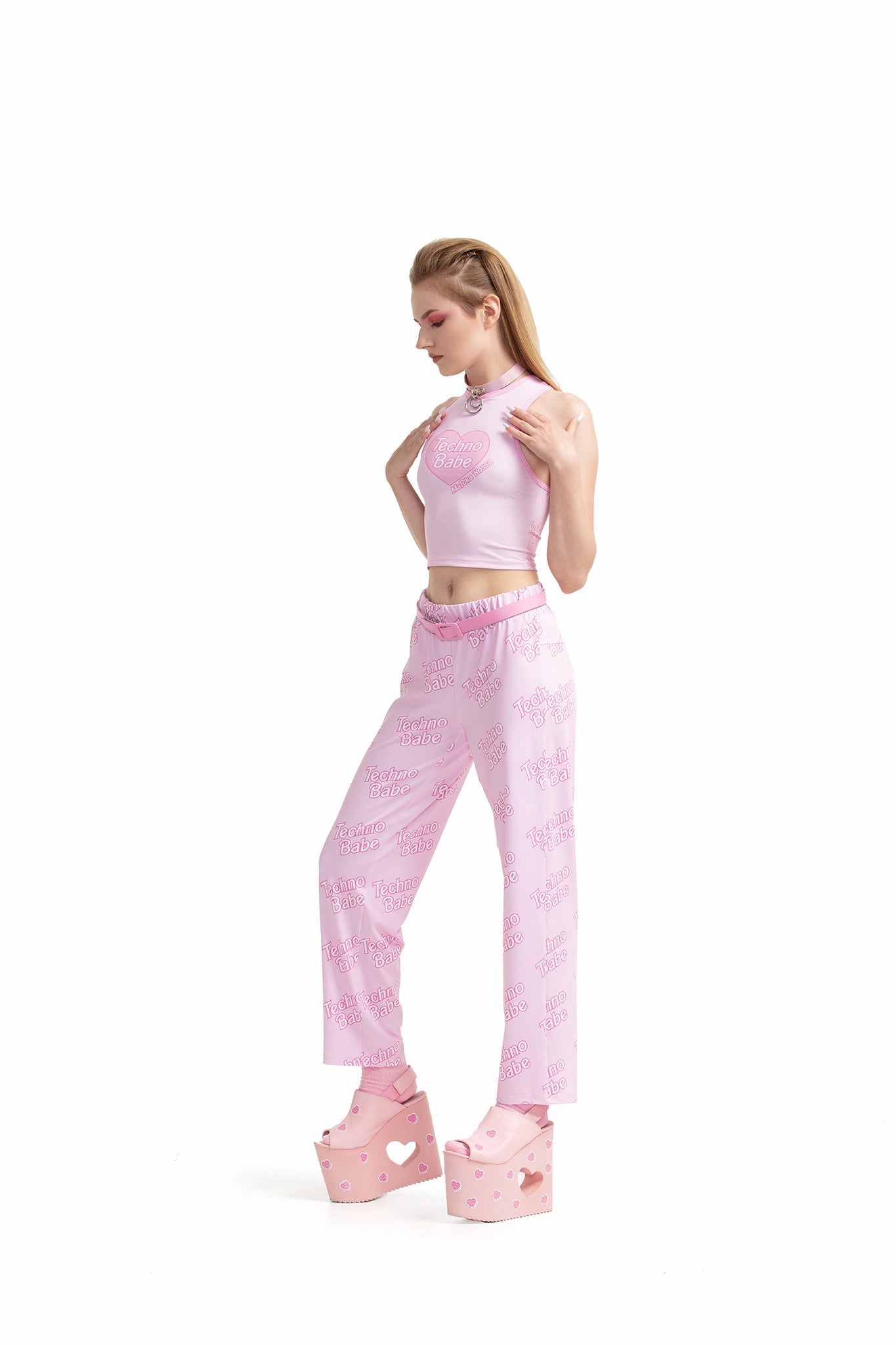 Techno Babe [Pink] - cropped top