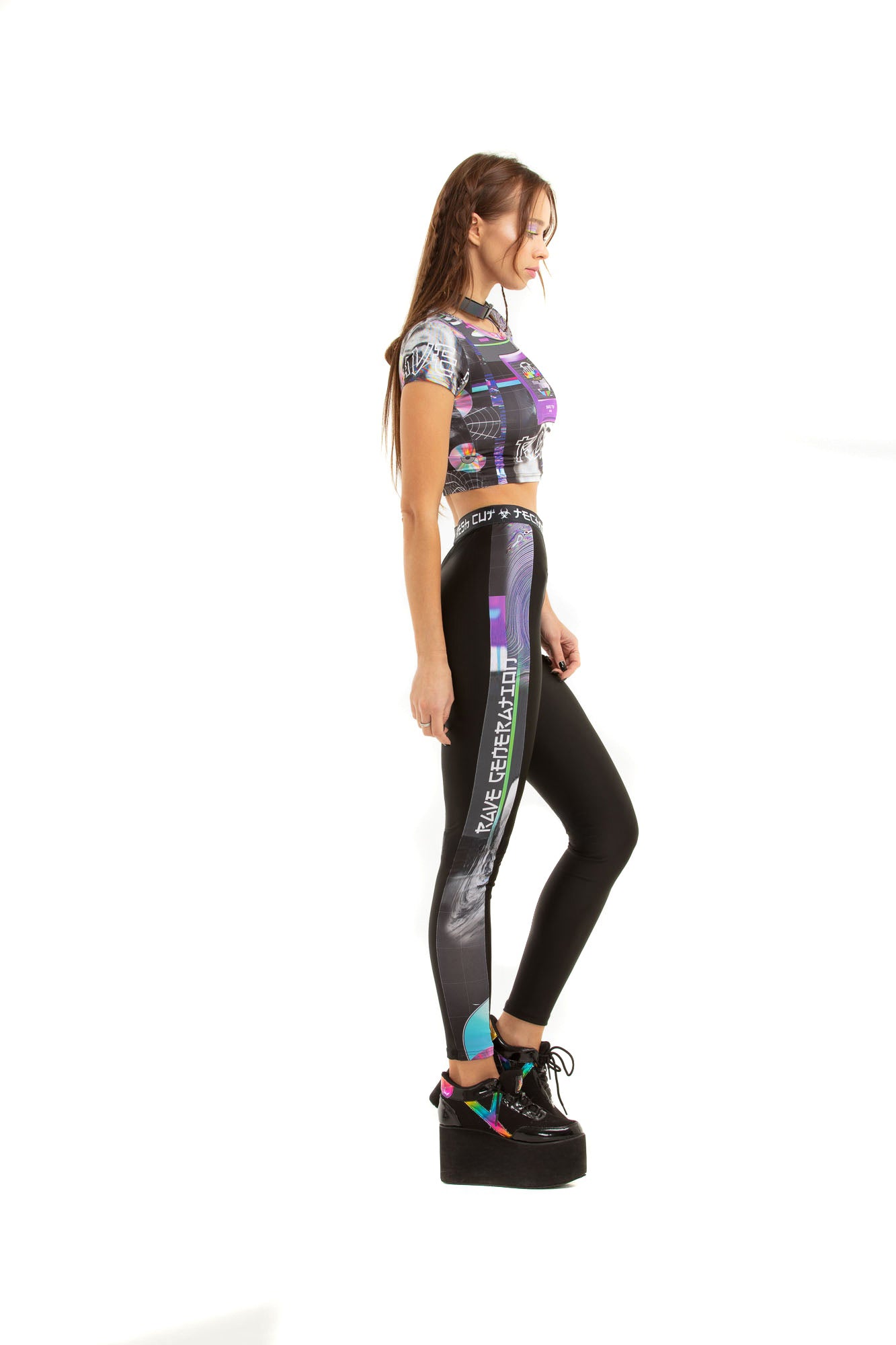 RAVE TV leggings with printed side-stripes