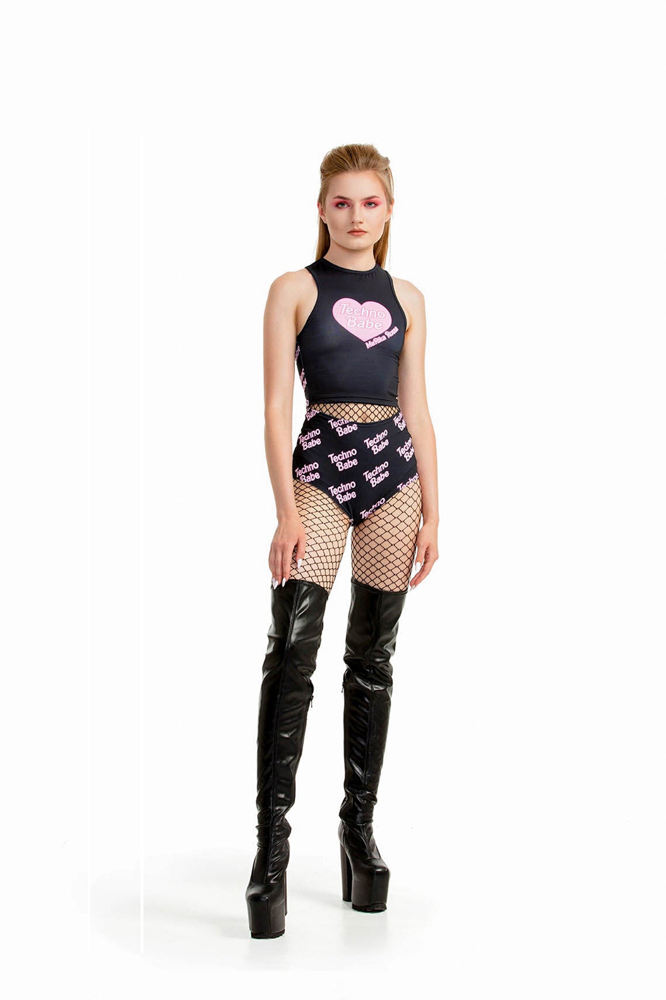 Techno Babe [Black] - cropped top – Fresh Cut Shop