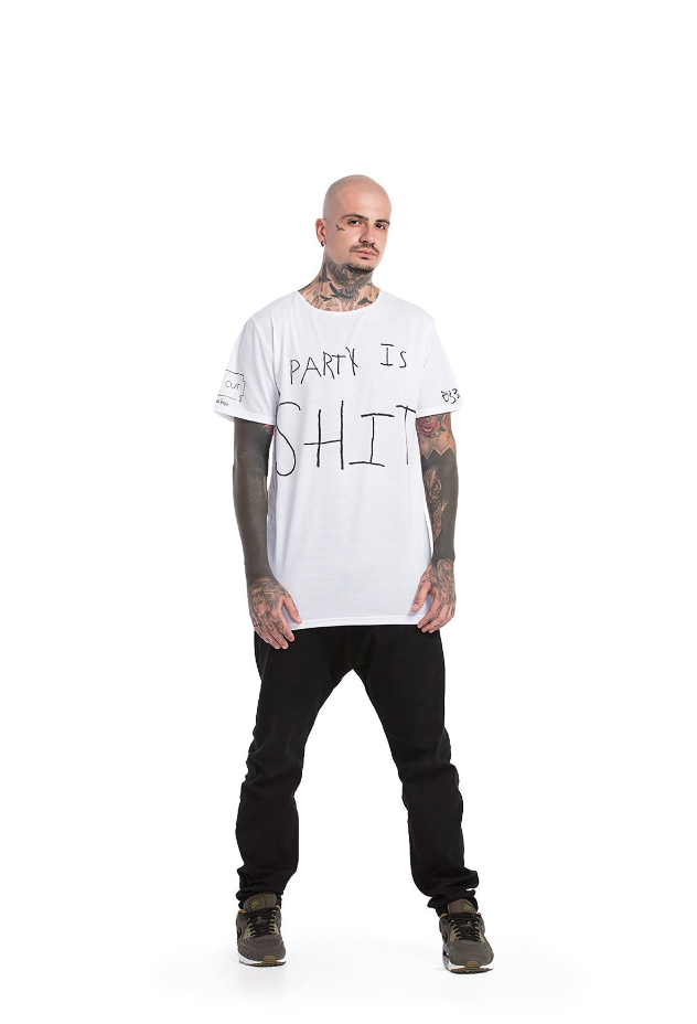 Party is Shit / Without Techno. - oversized T-shirt [White]
