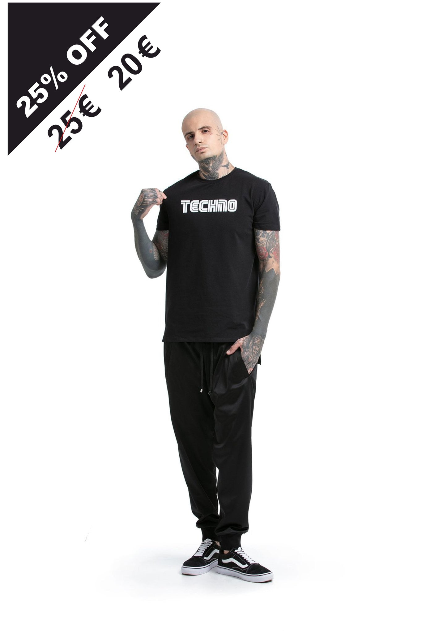 80’s Techno [White] - regular fit T-shirt with side cuts