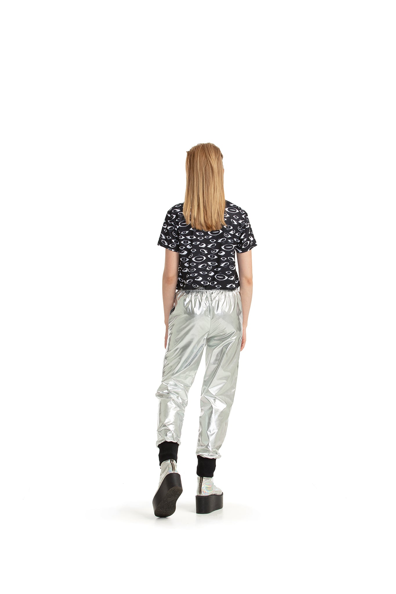 Silver - ZIP-up trousers