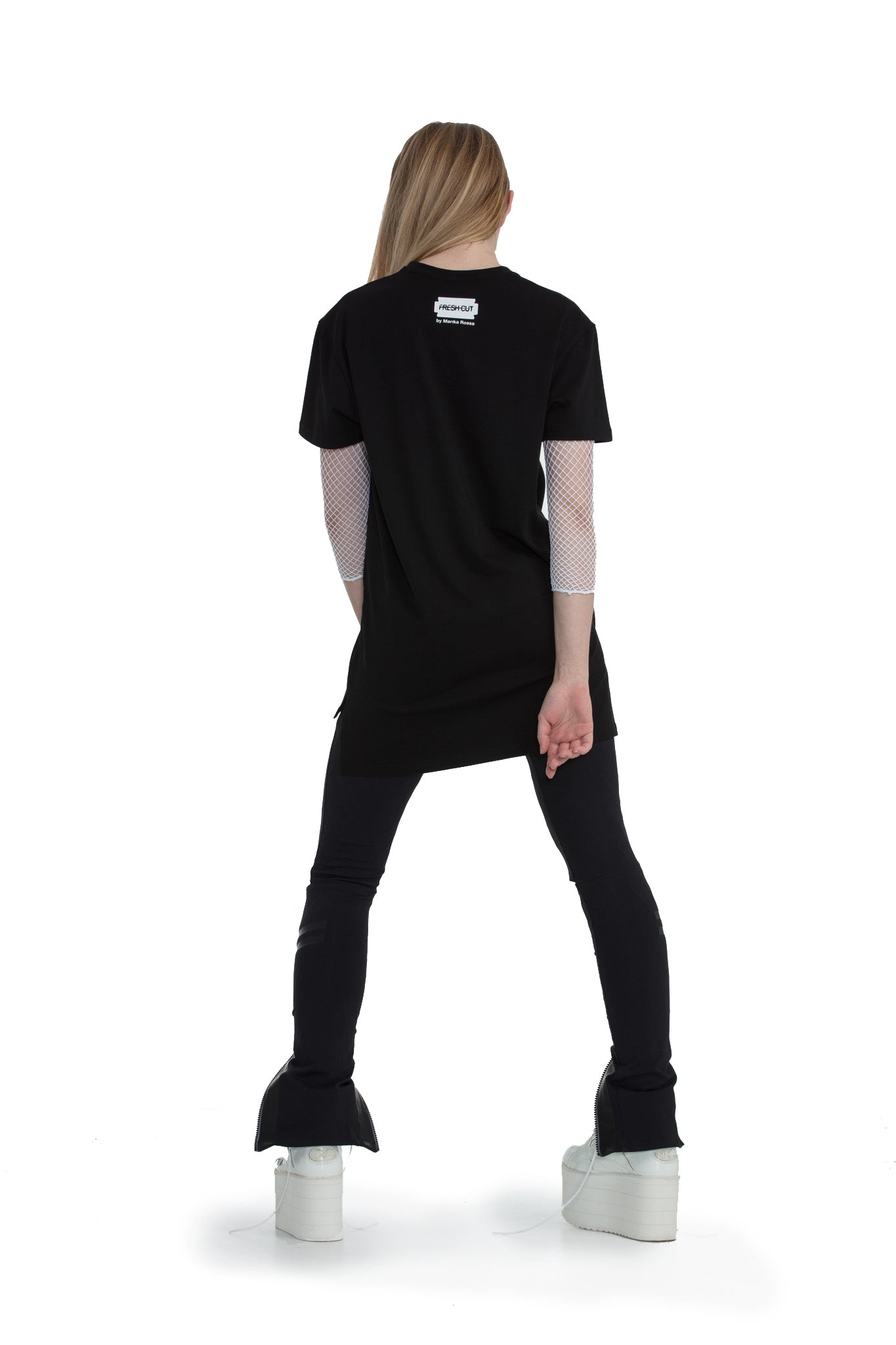 Vinyl Fetish - regular fit T-shirt with side cuts