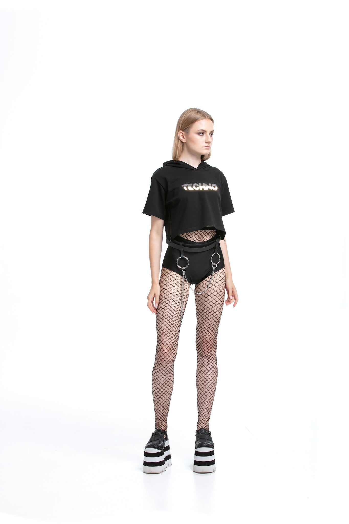 Reflective Techno - Cropped Tops with side zips