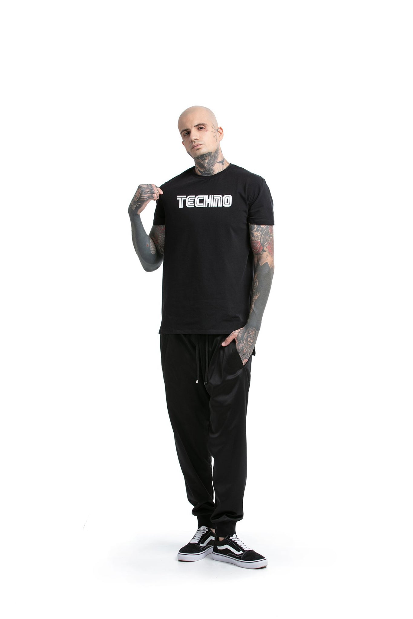 80’s Techno [White] - regular fit T-shirt with side cuts